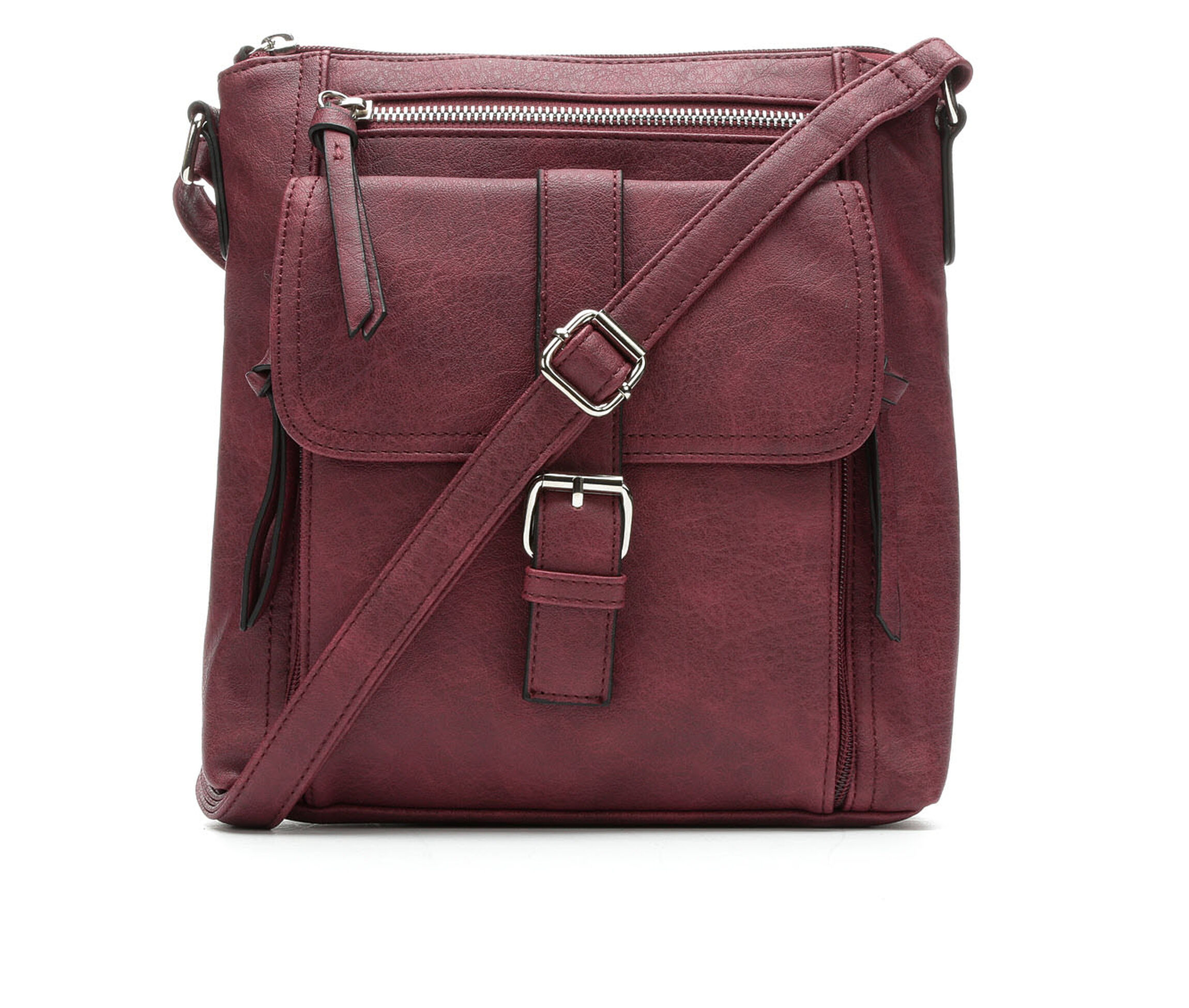Bueno Of California Buckle & Zip Crossbody (Red)