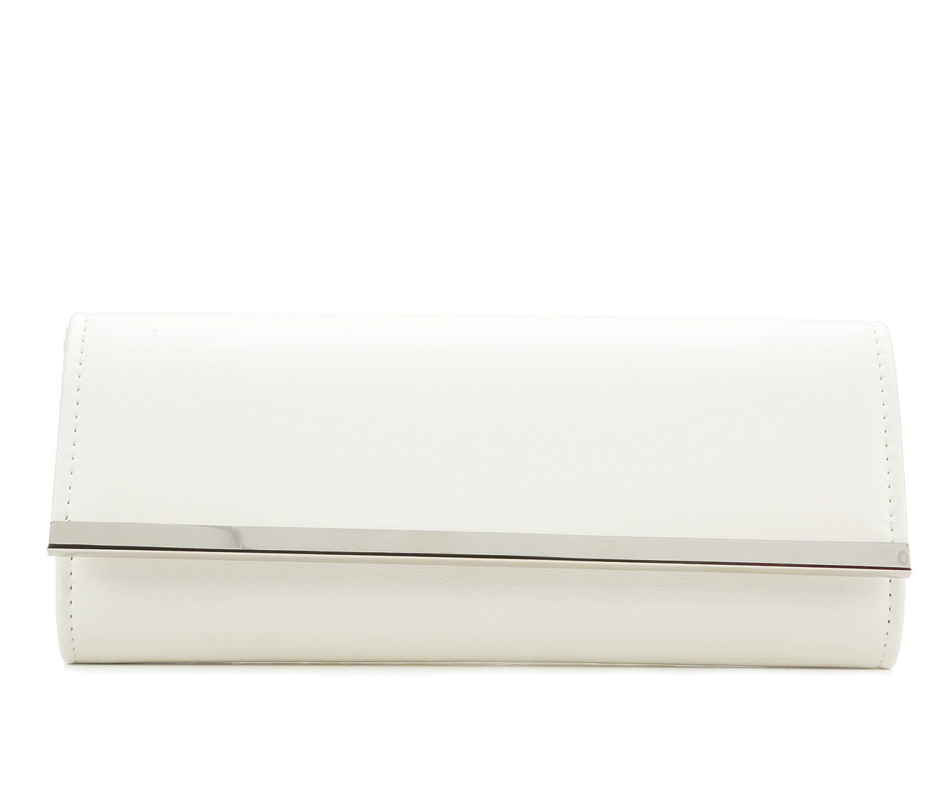 Four Seasons Handbags Faux Leather Evening Clutch (White)