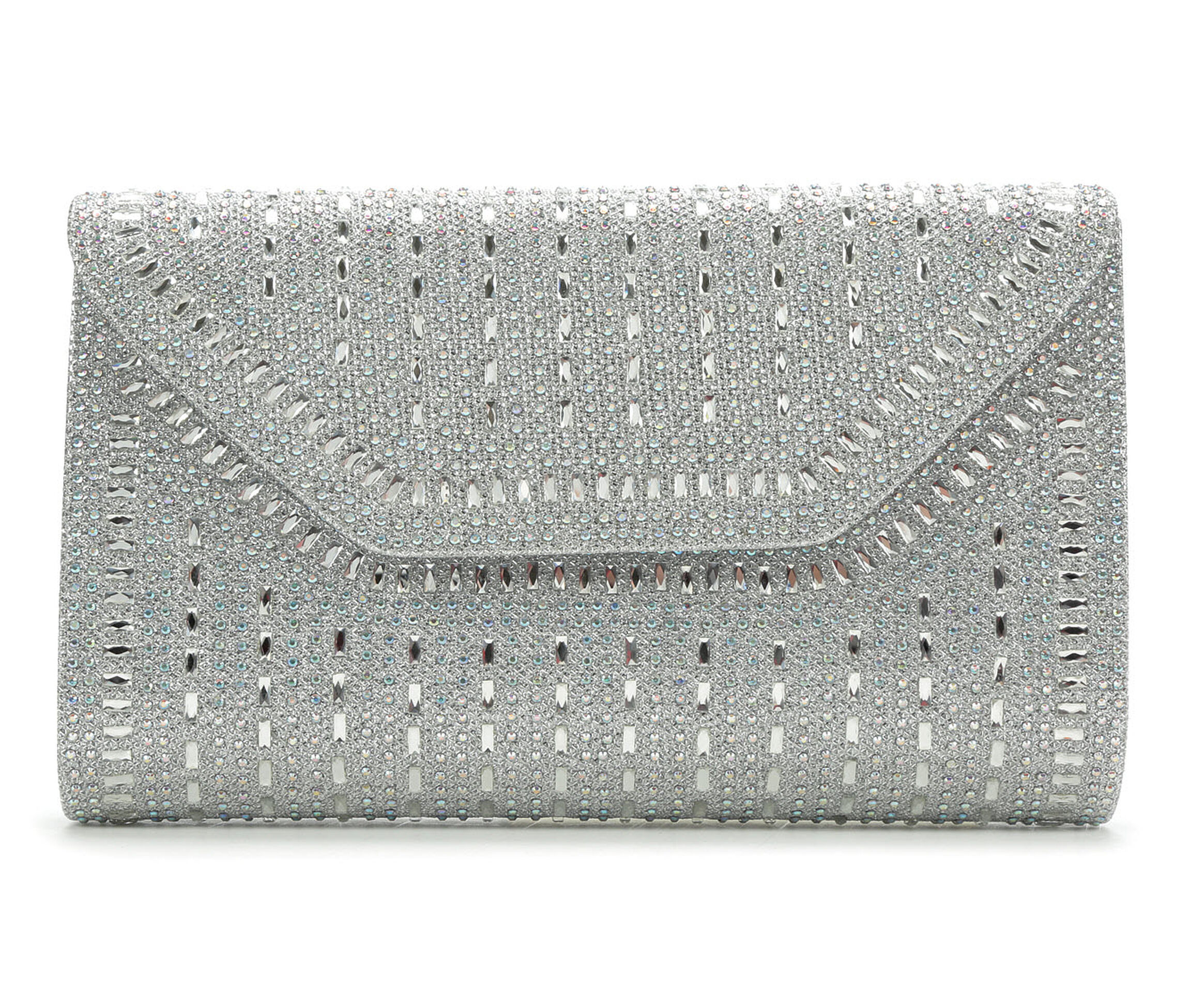 LLorraine Large Rock Candy Evening Clutch (Silver)