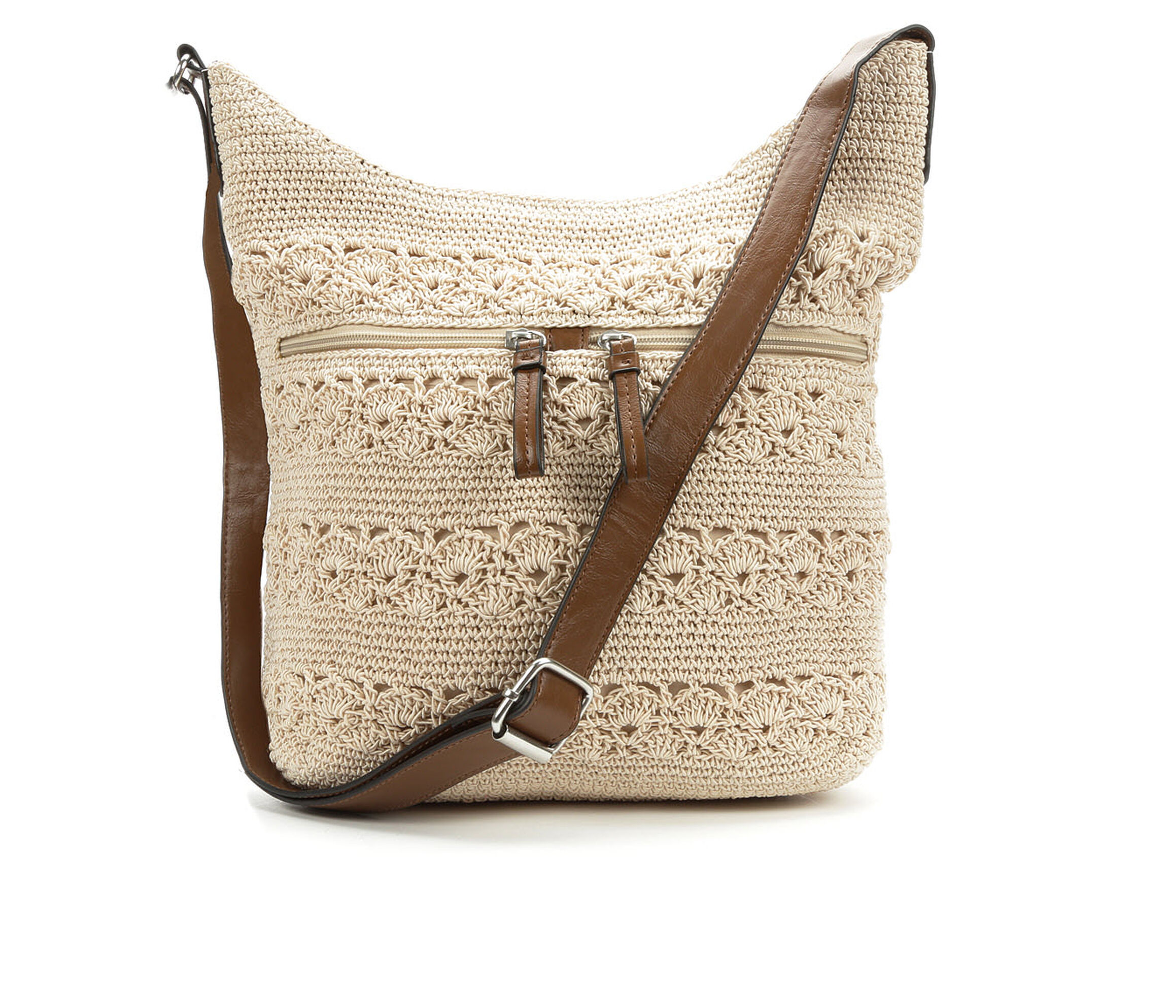 Bueno Of California Rayon Crochet Crossbody (Beige)