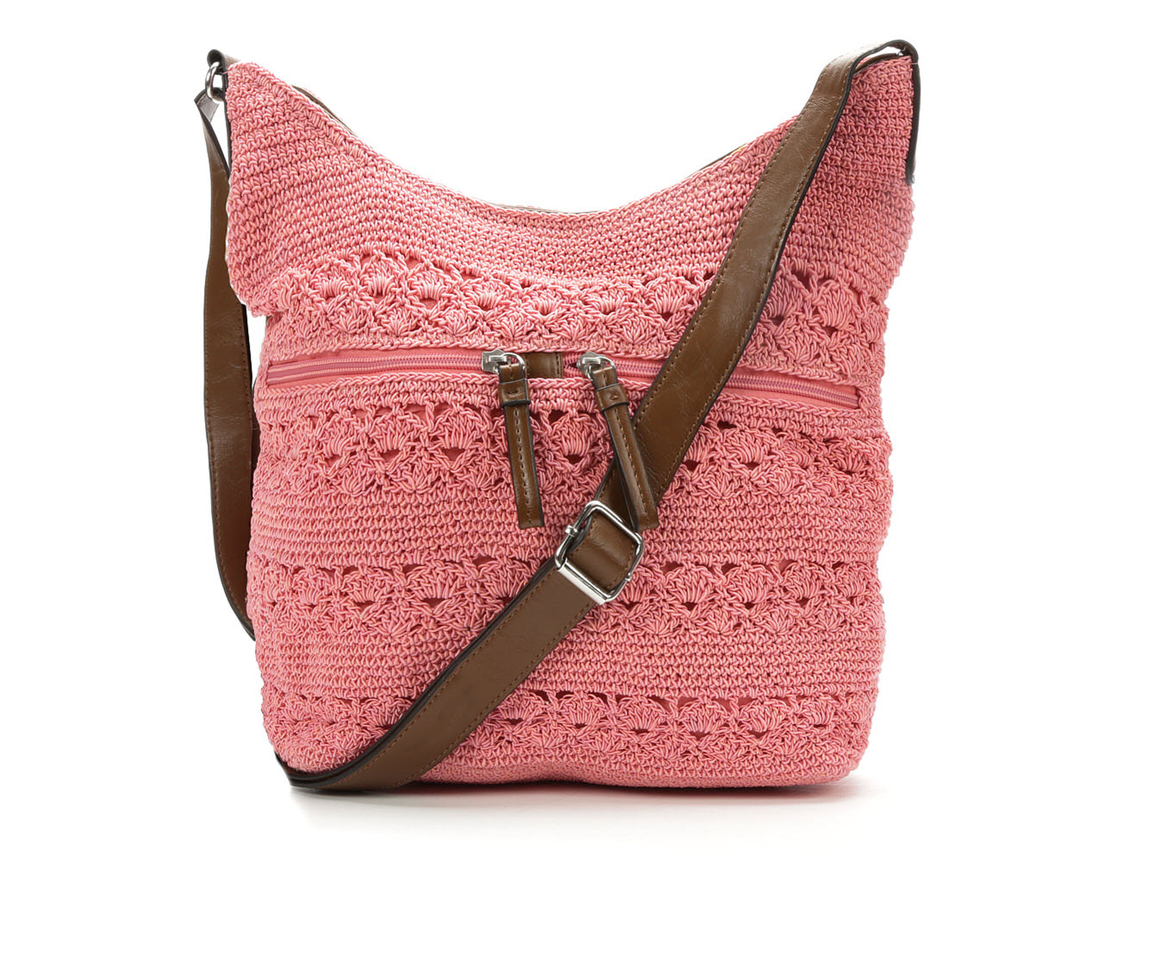 Bueno Of California Rayon Crochet Crossbody (Pink)