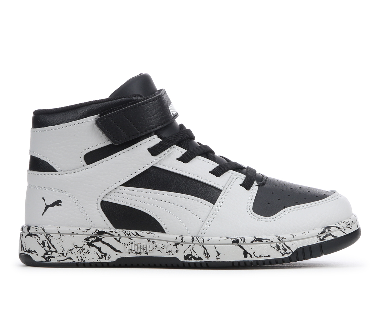 Boys' Puma Little Kid & Big Kid Rebound Layup Mid Marble Sneakers - Gry/Blk/Gry