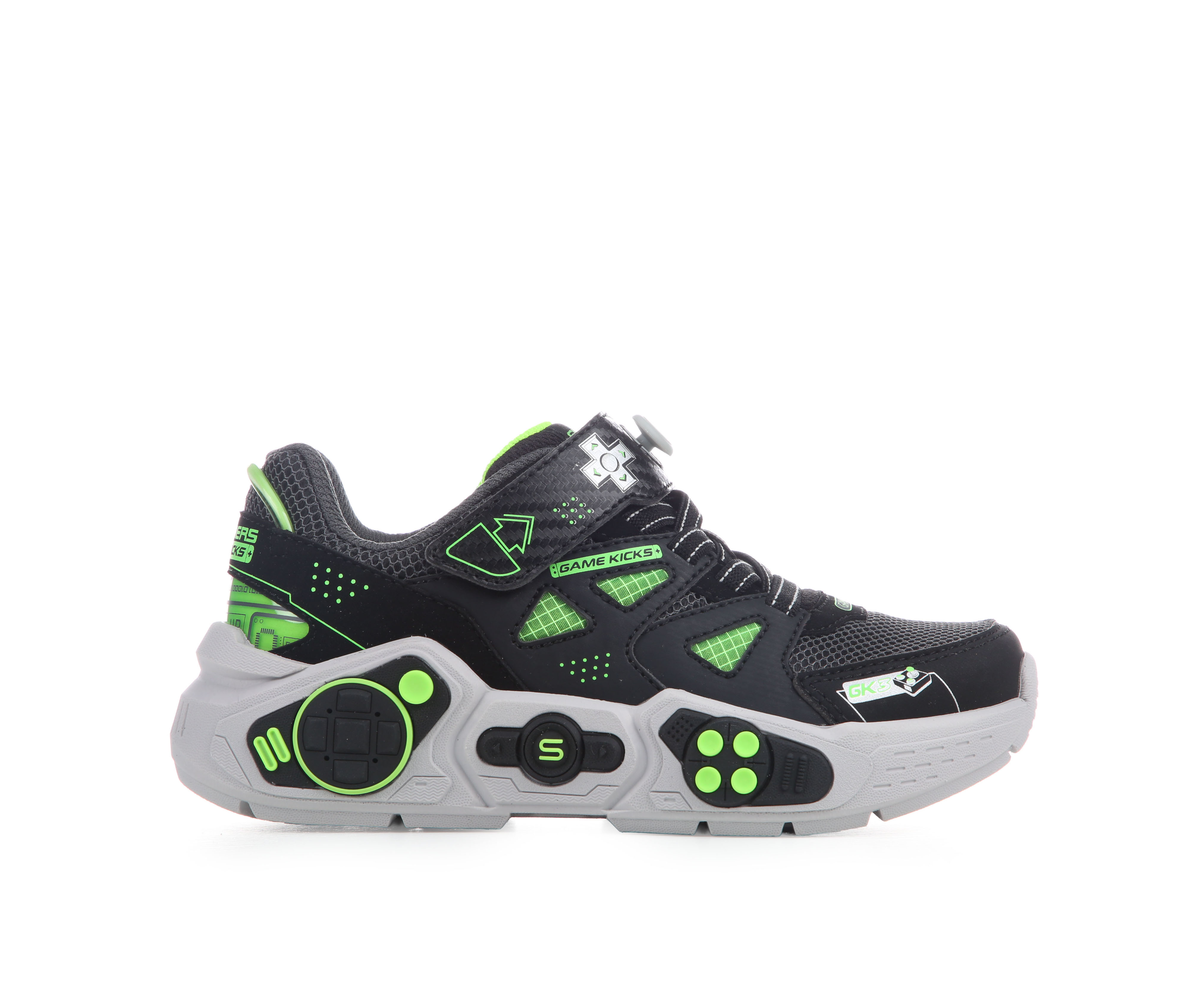 Boys' Skechers Little Kid & Big Kid Gametronix Running Shoes - Black/Lime