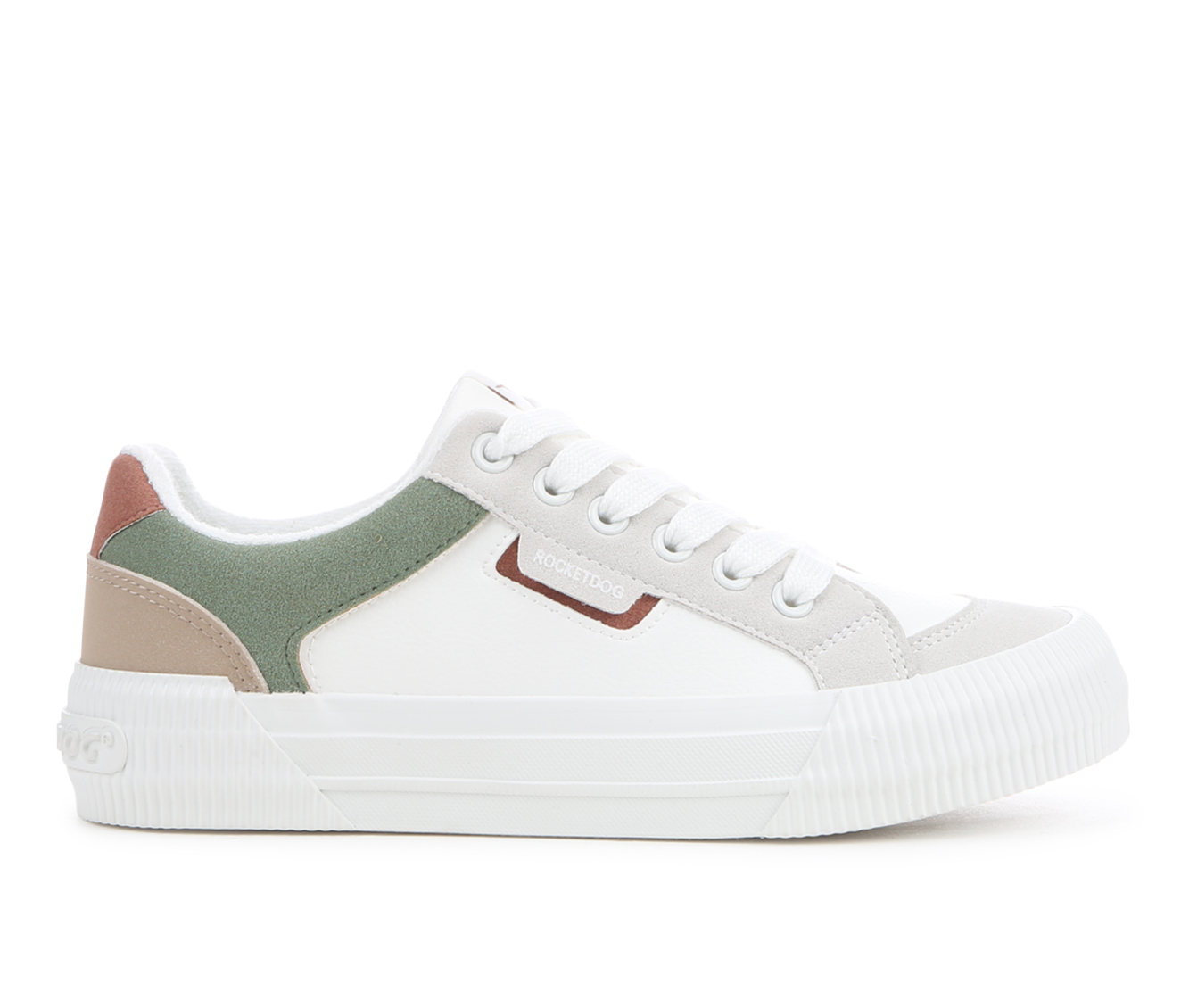 Women's Rocket Dog Cheery Color Block Sneakers - White/Olive