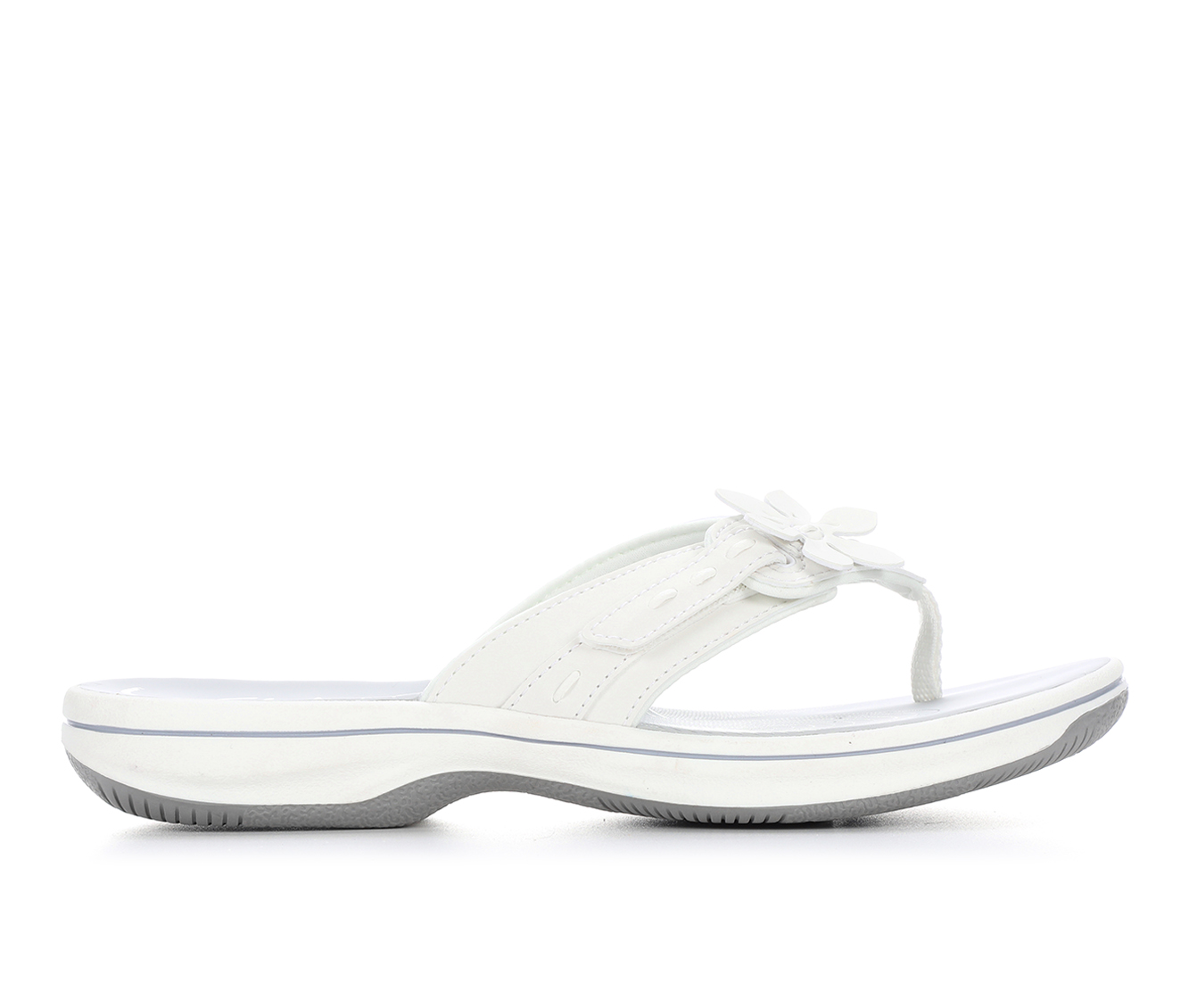 Women's Clarks Breeze Opal Flip-Flops - White