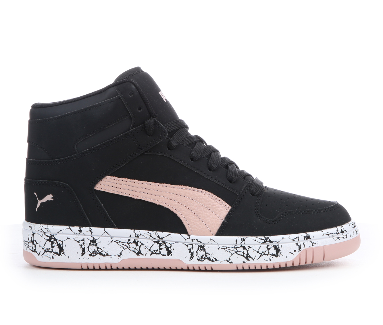 Women's Puma Rebound High-Top Sneakers - Blk/Nbk/Marb