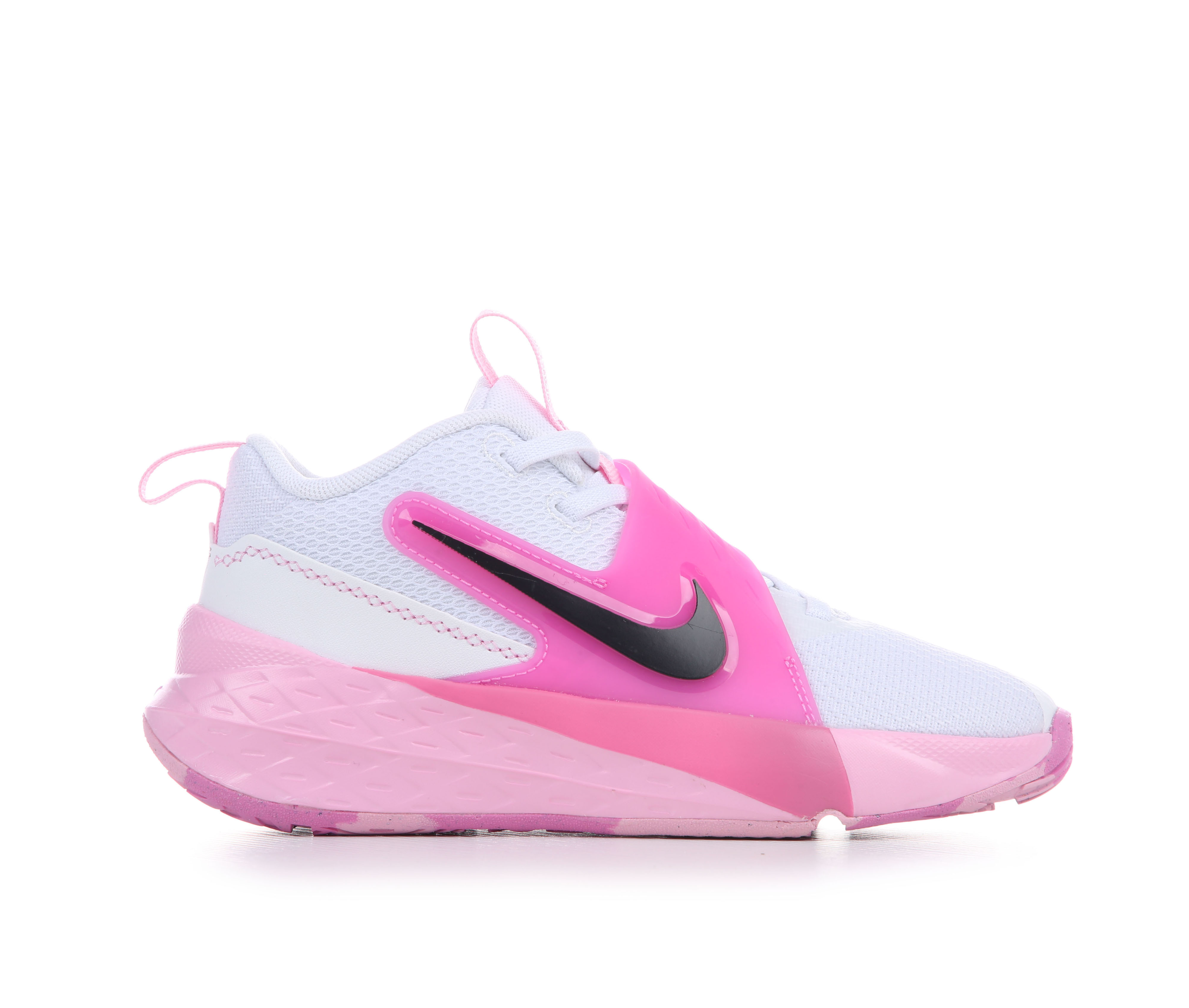 Kids' Nike Little Kid Team Hustle D12 Basketball Shoes - Wht/Pnk/Pnk