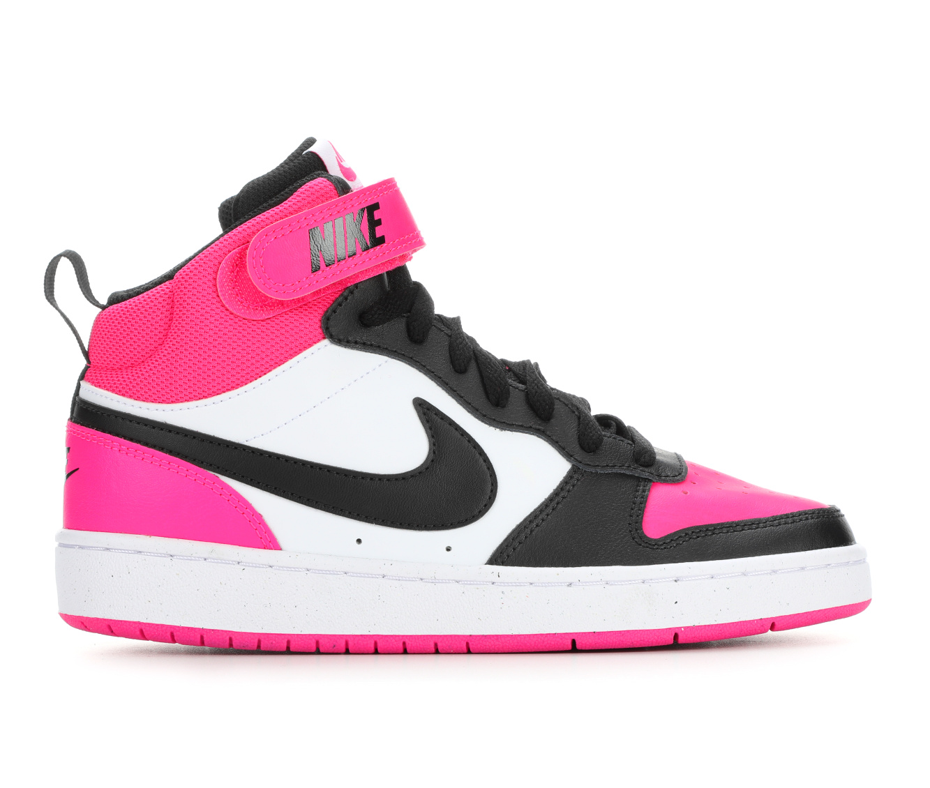 Kids' Nike Big Kid Court Borough Mid 2 Sneakers - FrcPnk/Blk/Wht