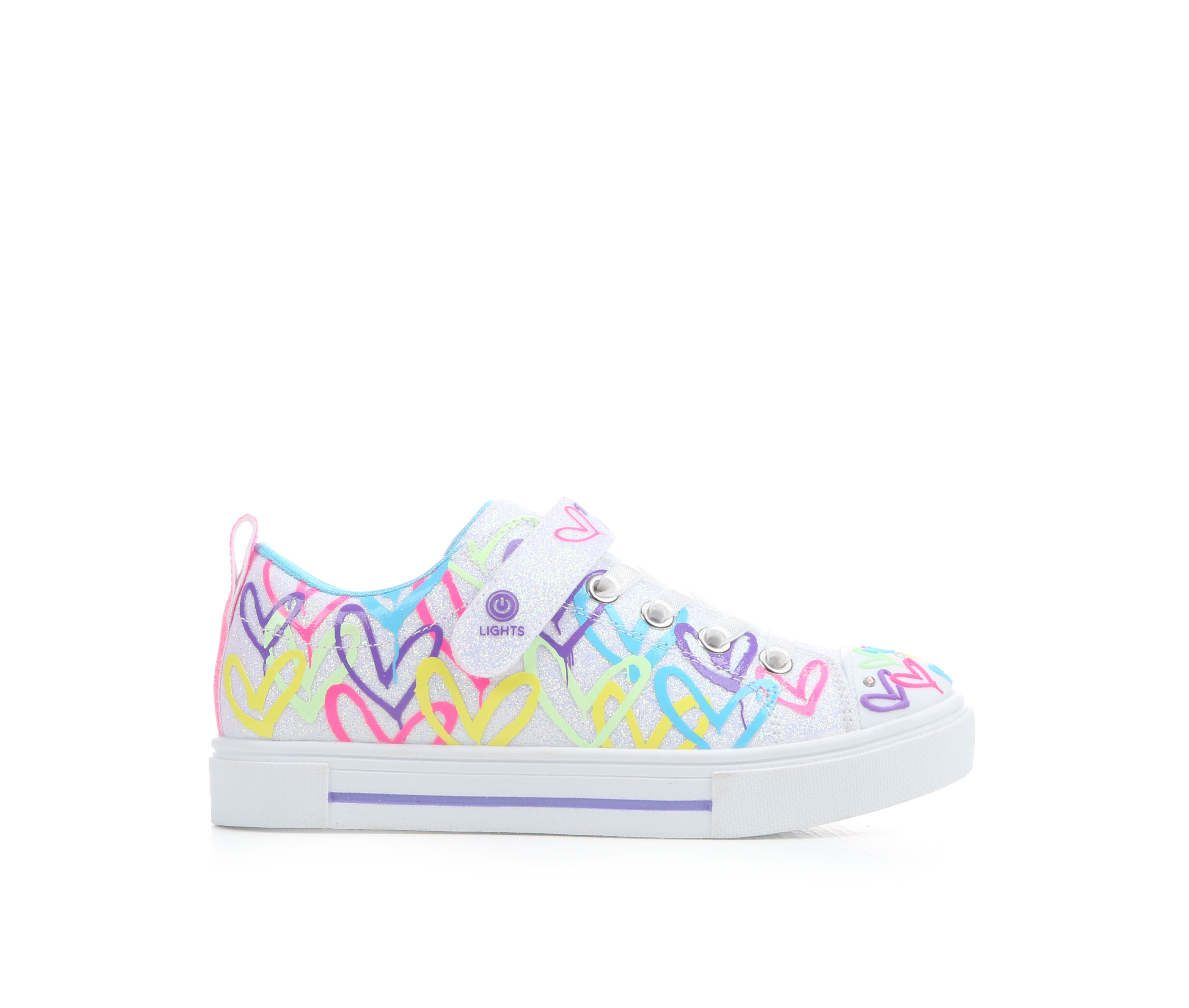 Girls' Skechers Little Kid & Big Kid Twinkle Sparks Gold Sneakers - White Multi