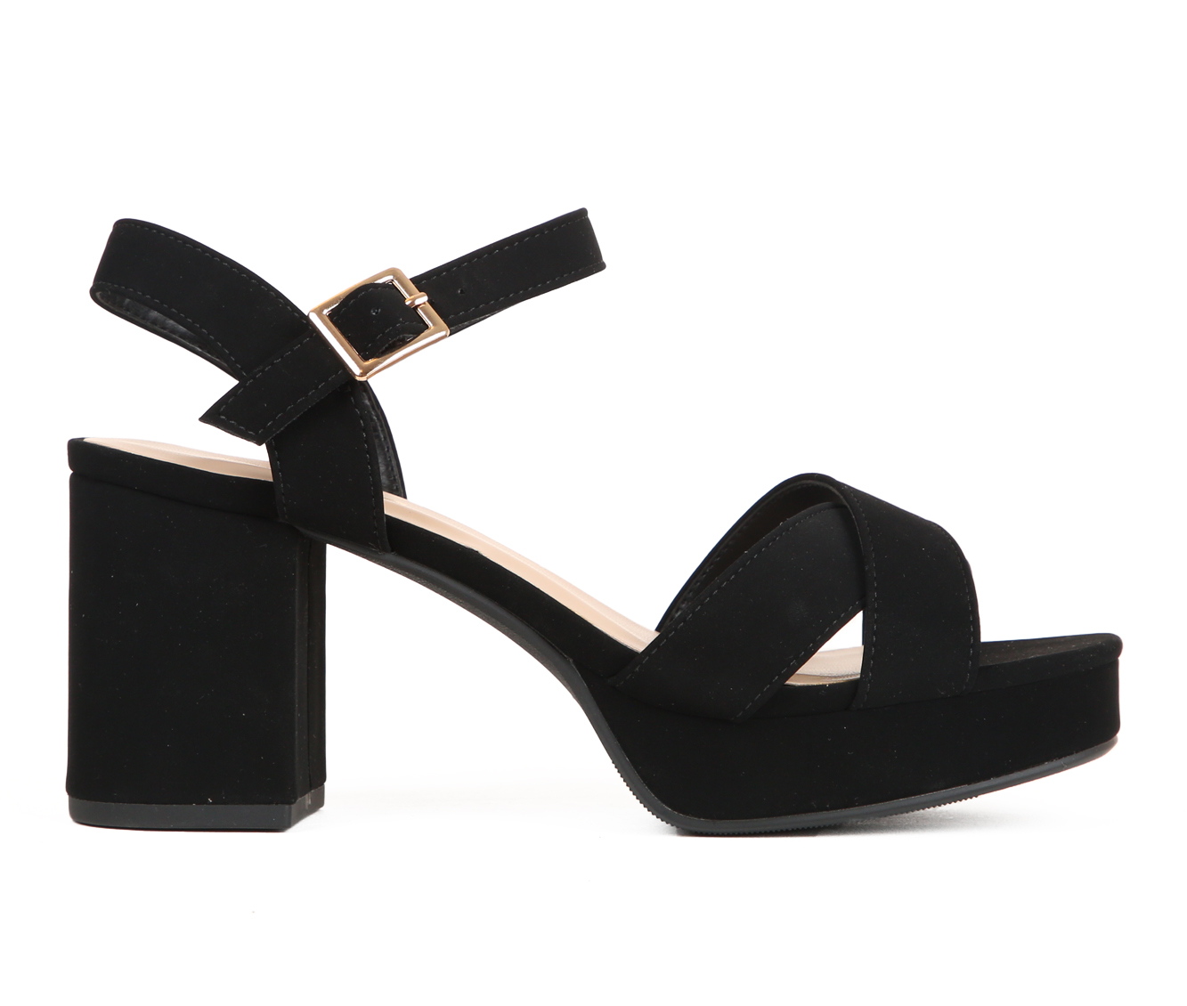 Women's Soda Manner Heeled Sandals - Black