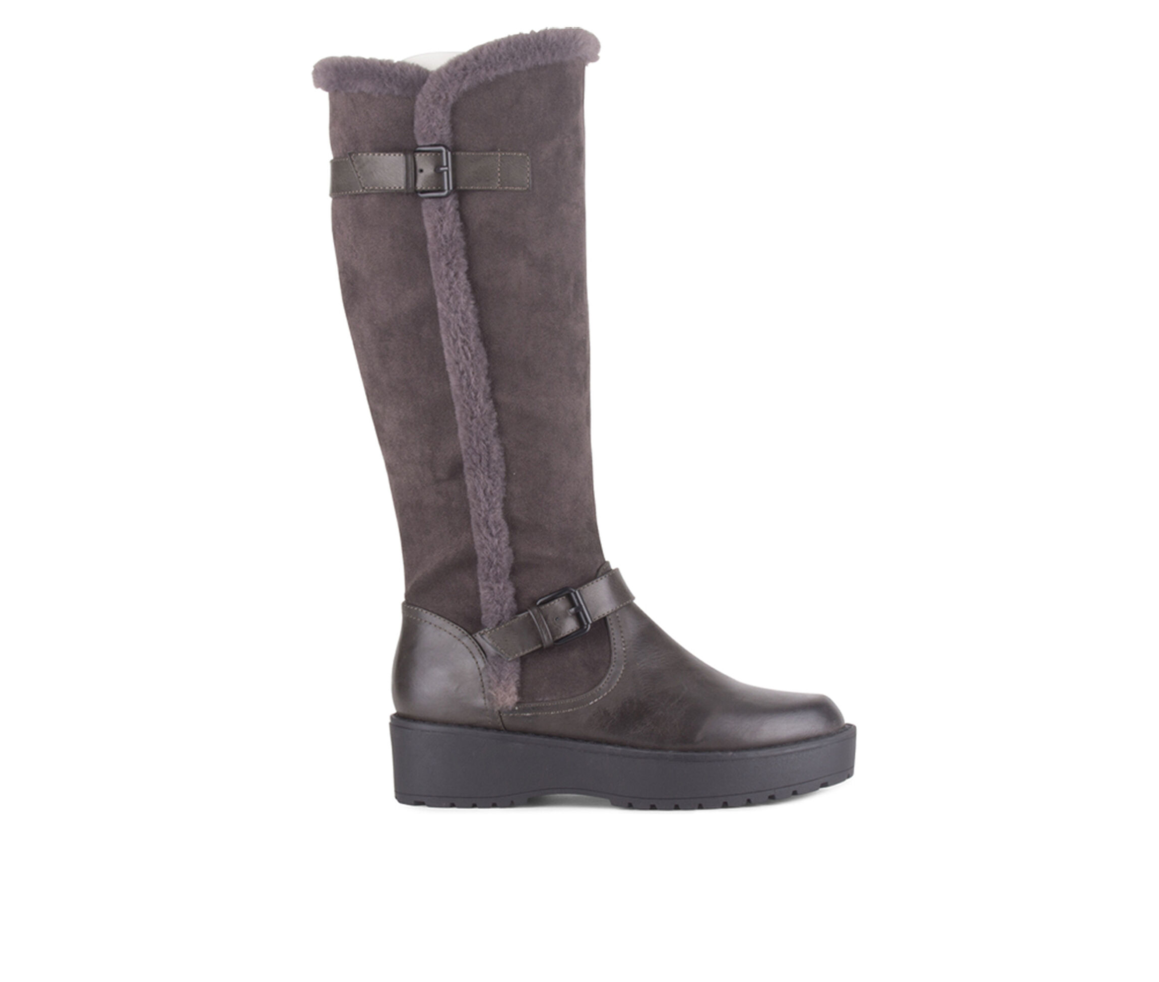 stone knee high boots