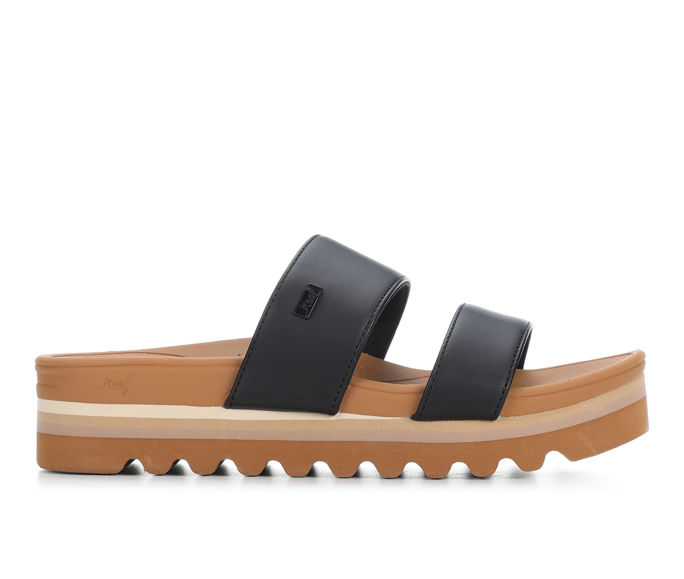 Women's Reef Banded Horizon Hi Platform Sandals - Black/Tan