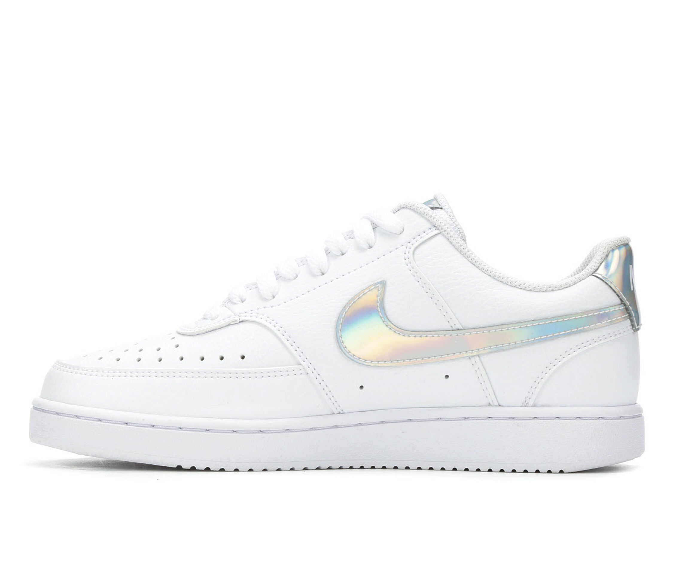 nike white iridescent court vision trainers