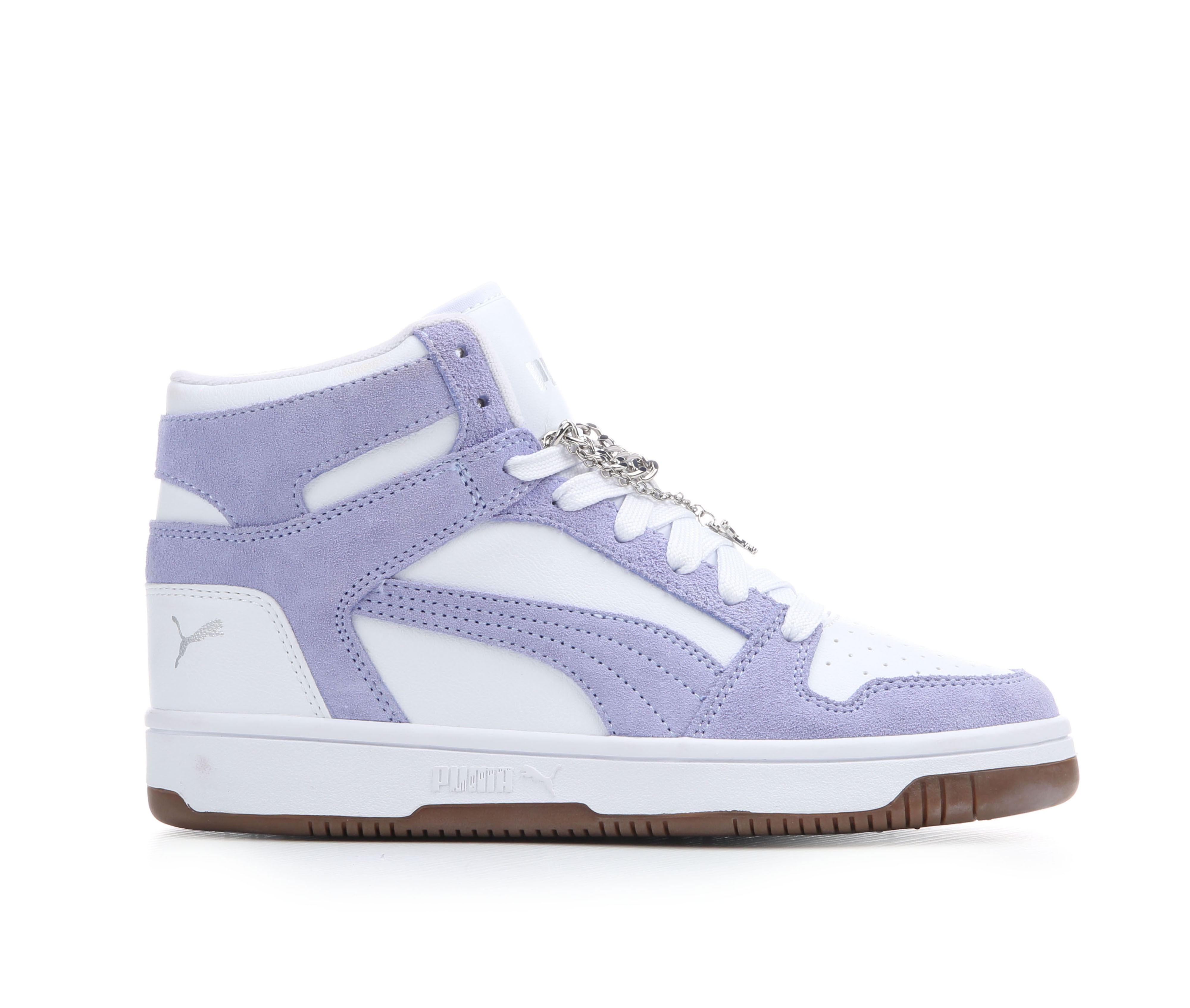 Women's Puma Rebound High-Top Sneakers - Blu/Wht/Gum Bl