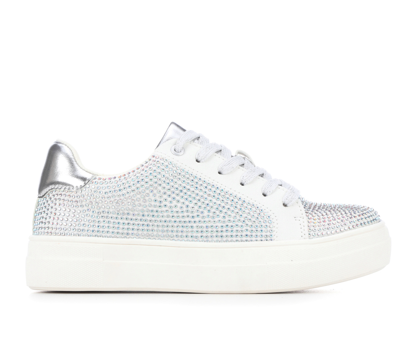 Girls' Soda Little Kid & Big Kid Vika-II Platform Sneakers - White/Rhineston