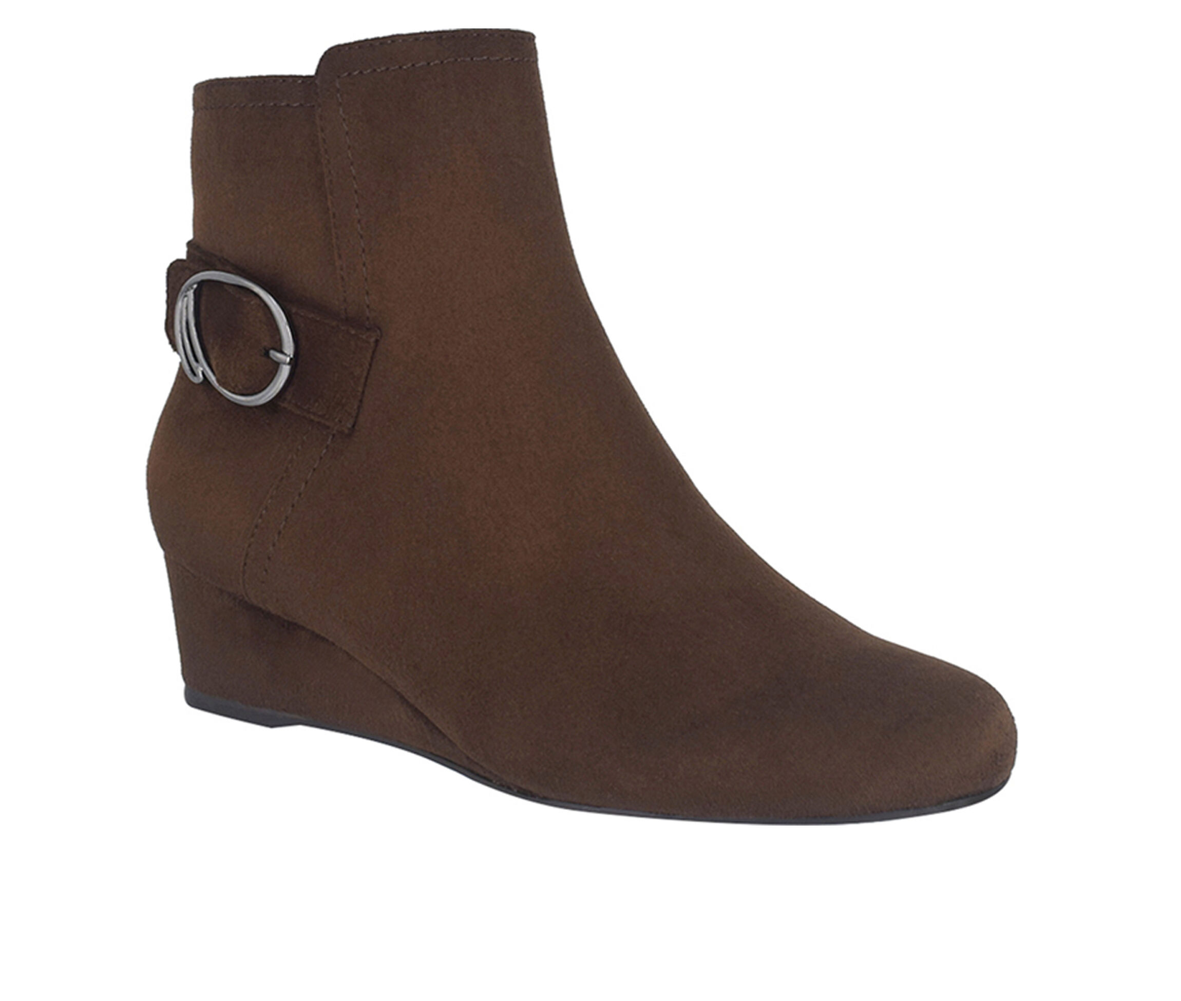 maroon wedge booties