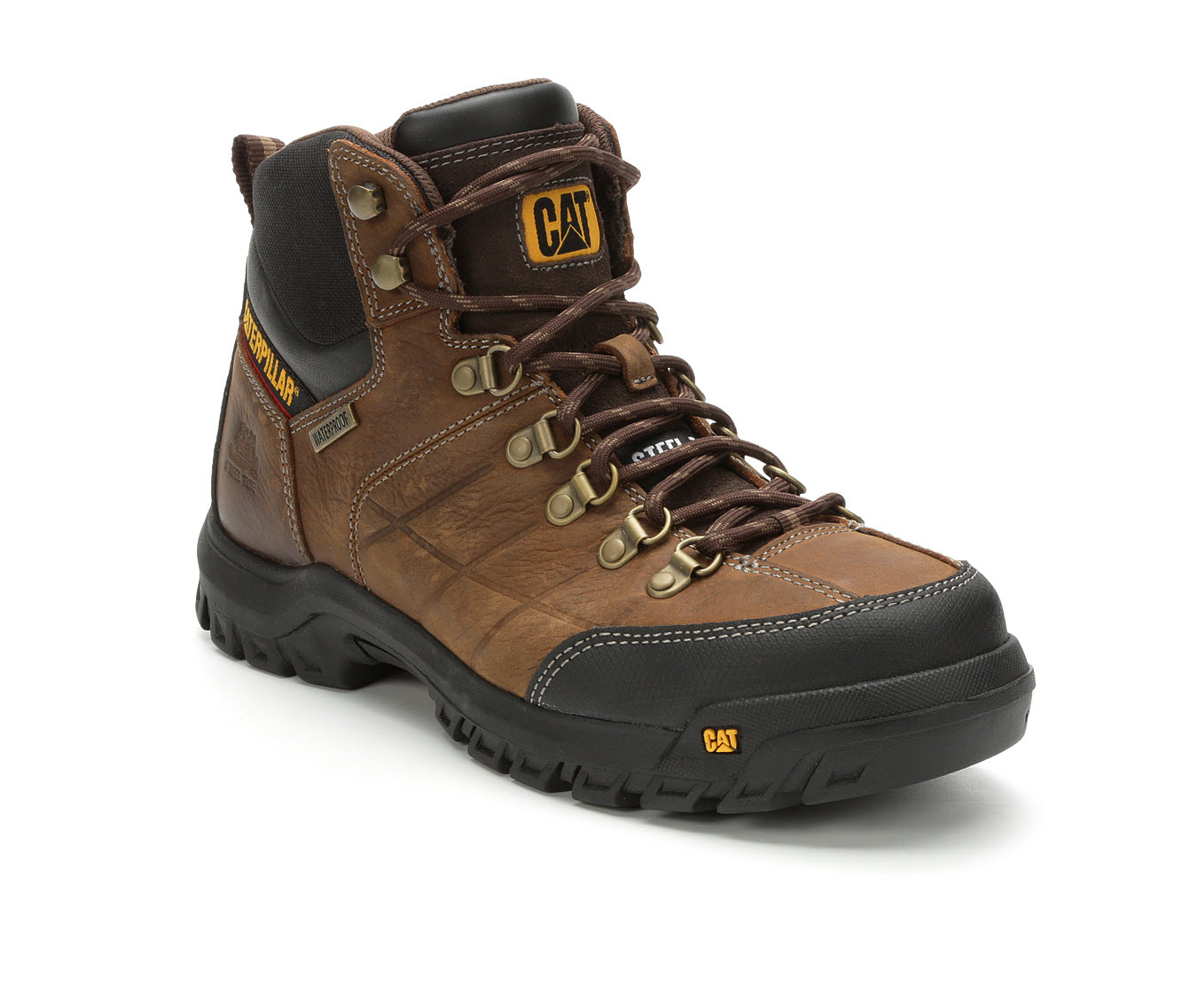 caterpillar men's threshold waterproof steel toe industrial boot