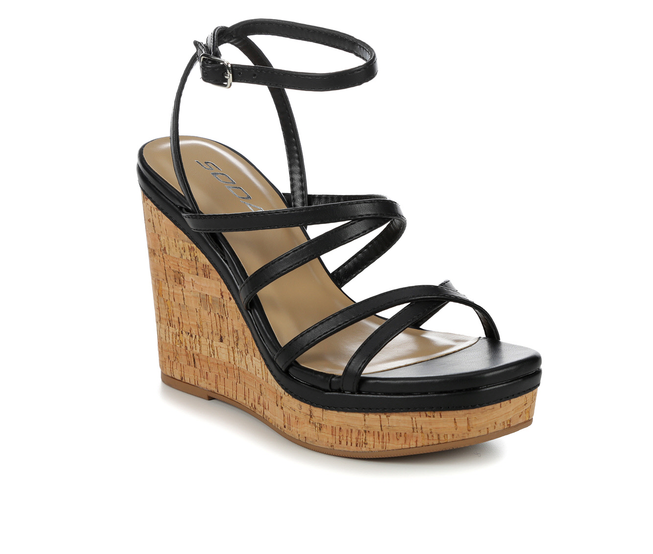 Tamaris 28015 Black Leather Womens Wedge Sandals - Womens from North Shoes  UK