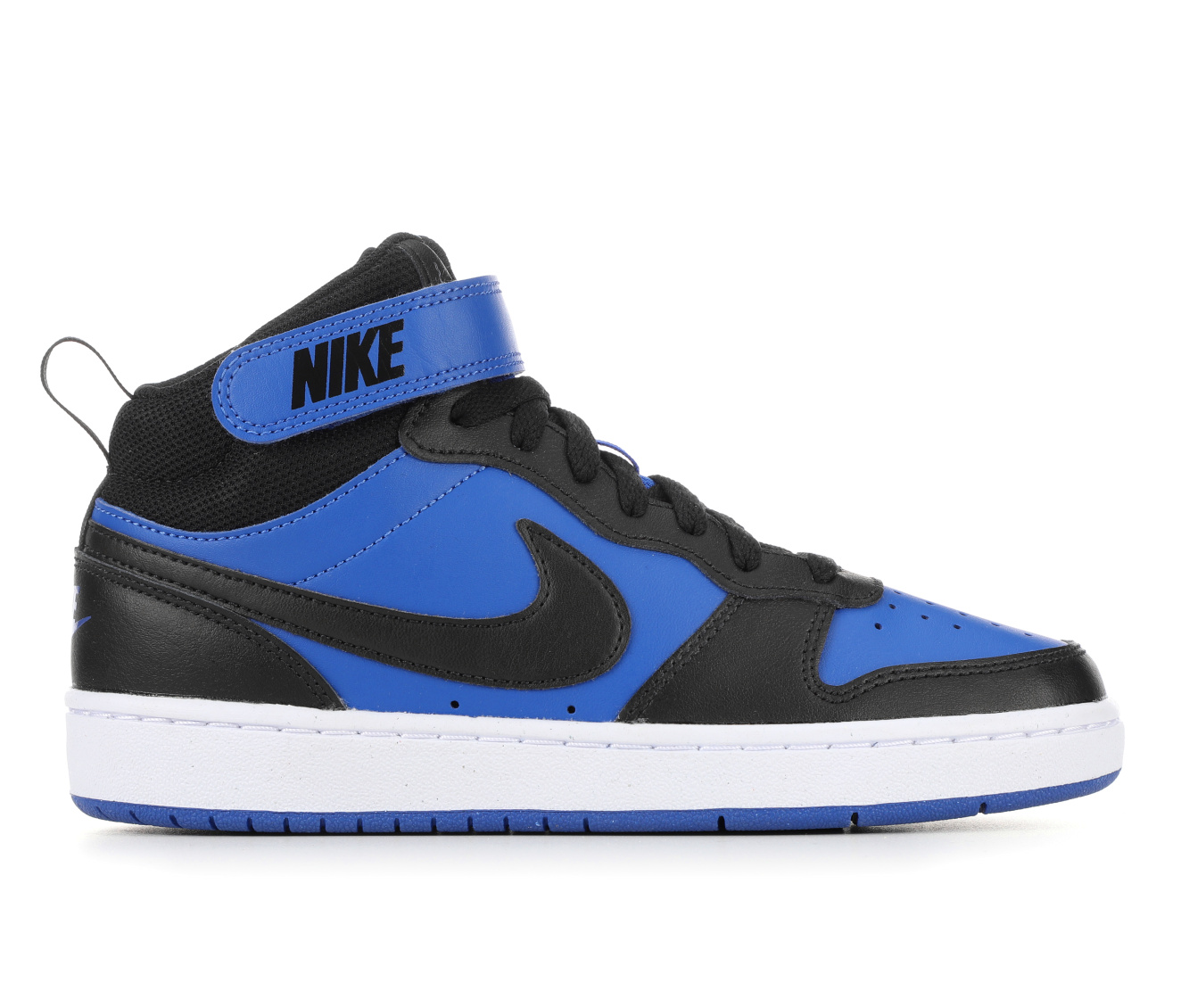 Kids' Nike Big Kid Court Borough Mid 2 Sneakers - Royal/Blk/Wht