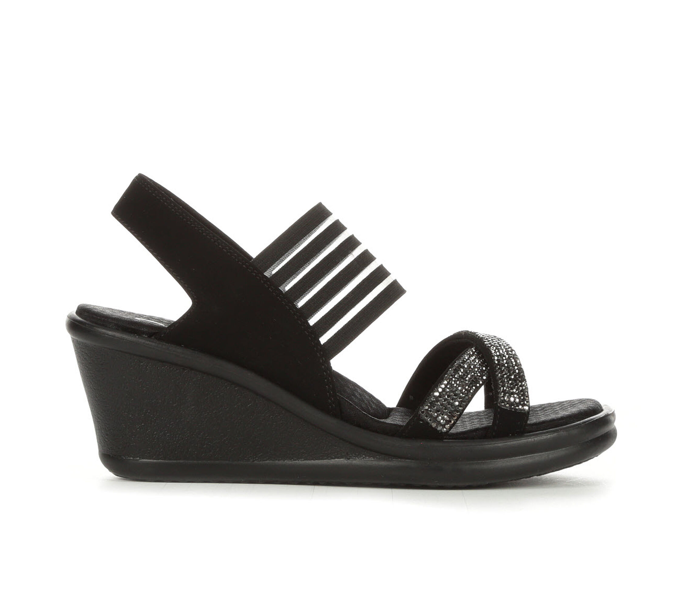 skechers cali rumblers sparkle on wedge sandal