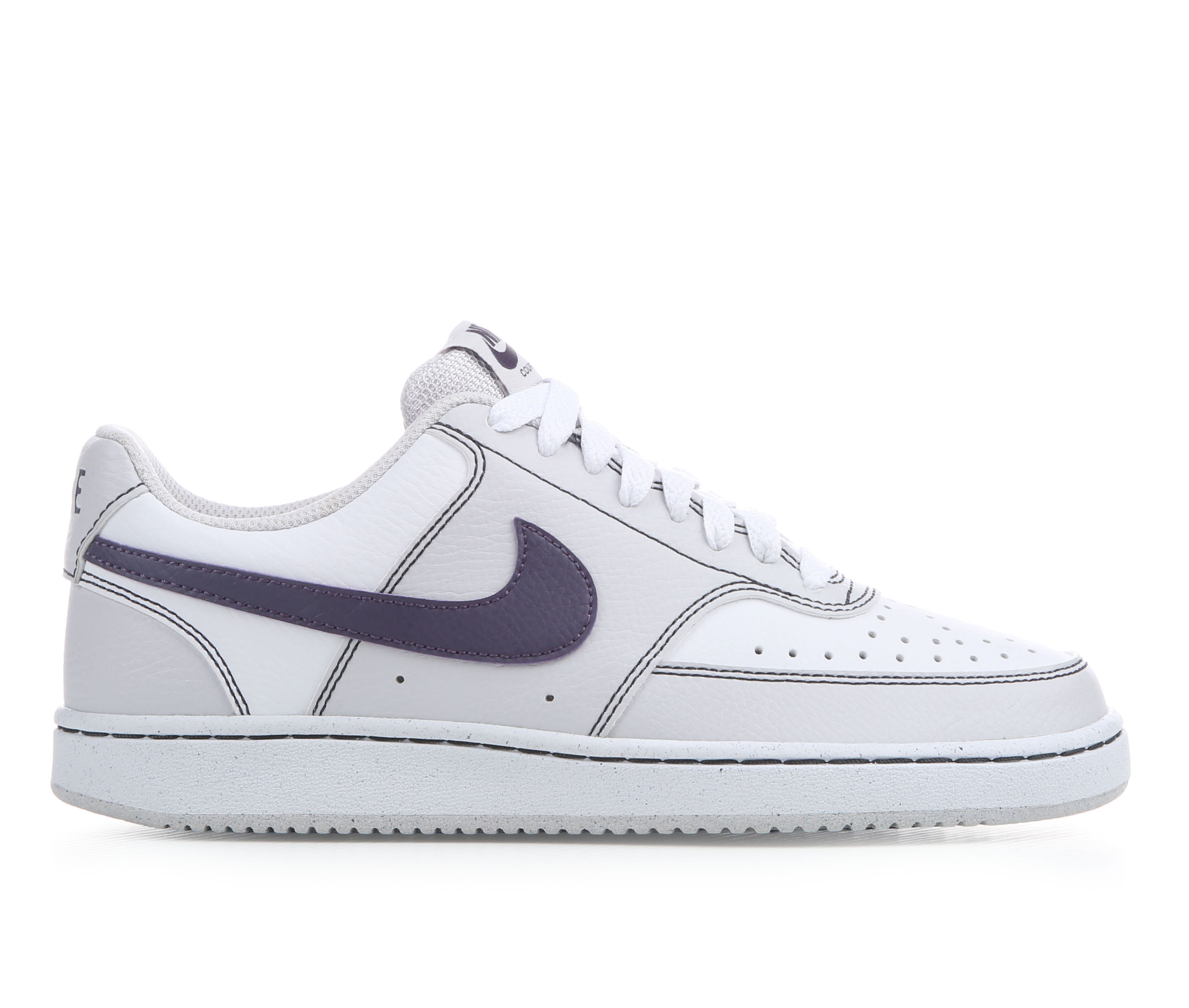 Women's Nike Court Vision Low Next Nature Sustainable Sneakers - Grey/Rasin/Wht