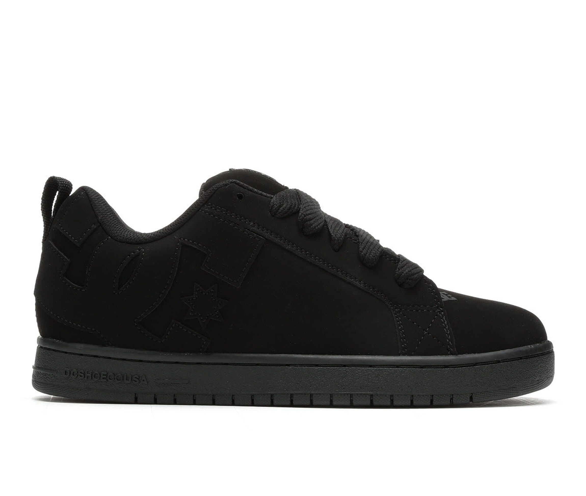 dc court graffik all black skate shoes
