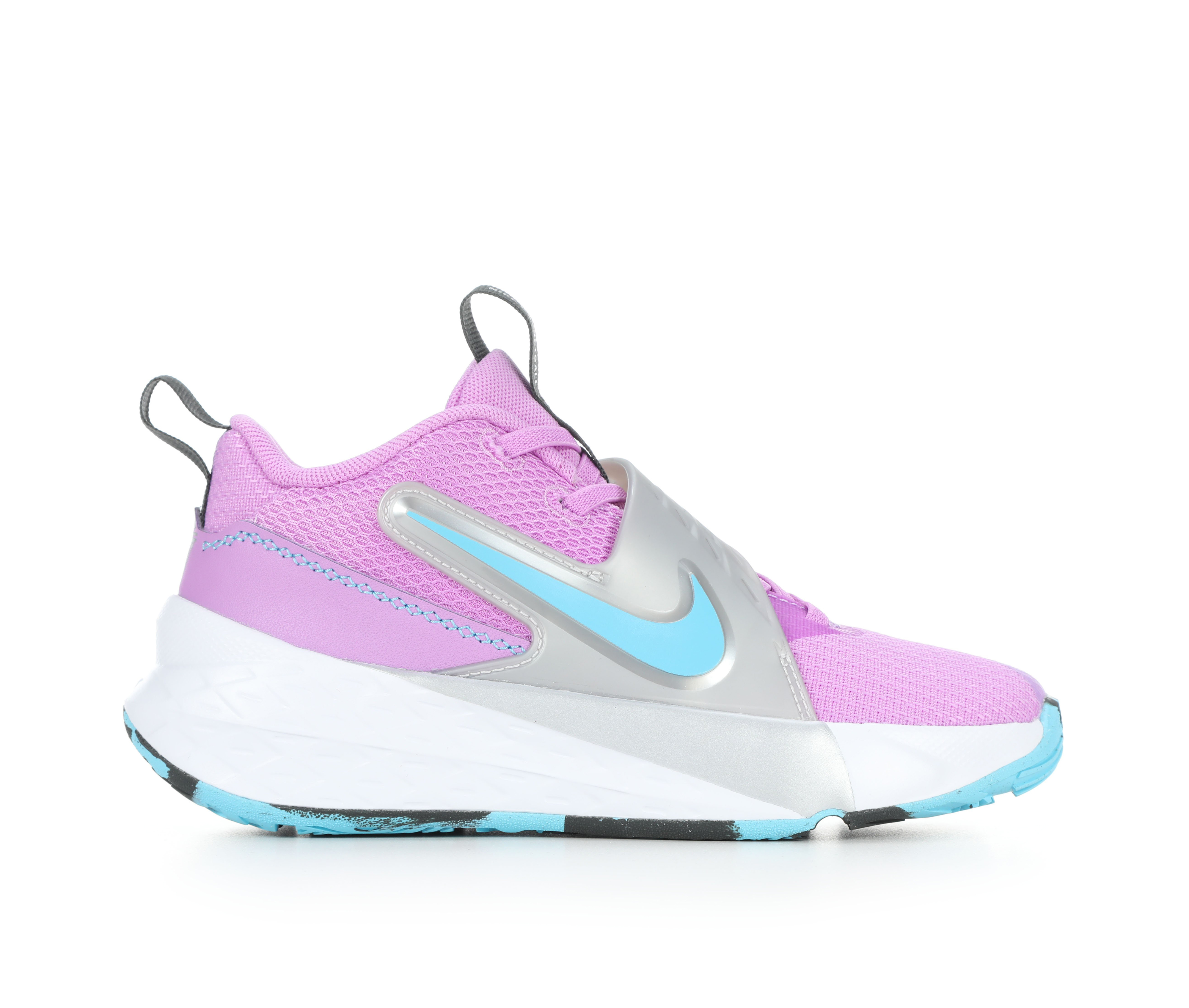 Kids' Nike Little Kid Team Hustle D12 Basketball Shoes - FuchsiaGlow/Blu