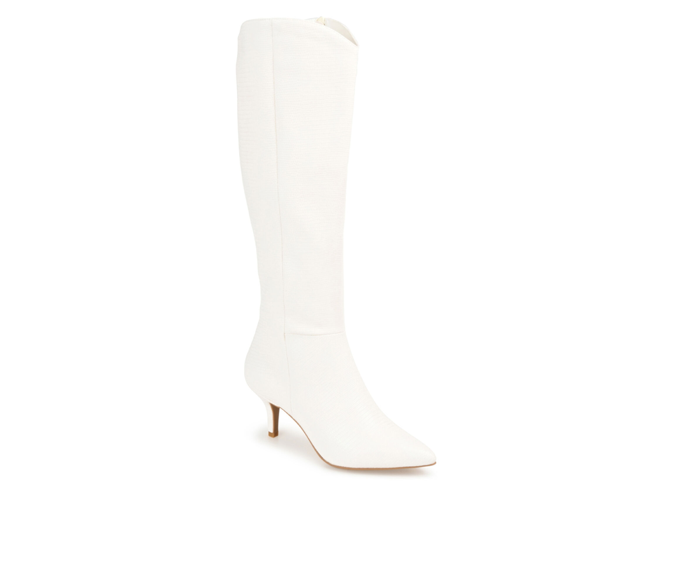 Women's Journee Collection Estrella Wide Calf Knee High Boot in White Size 9 Medium