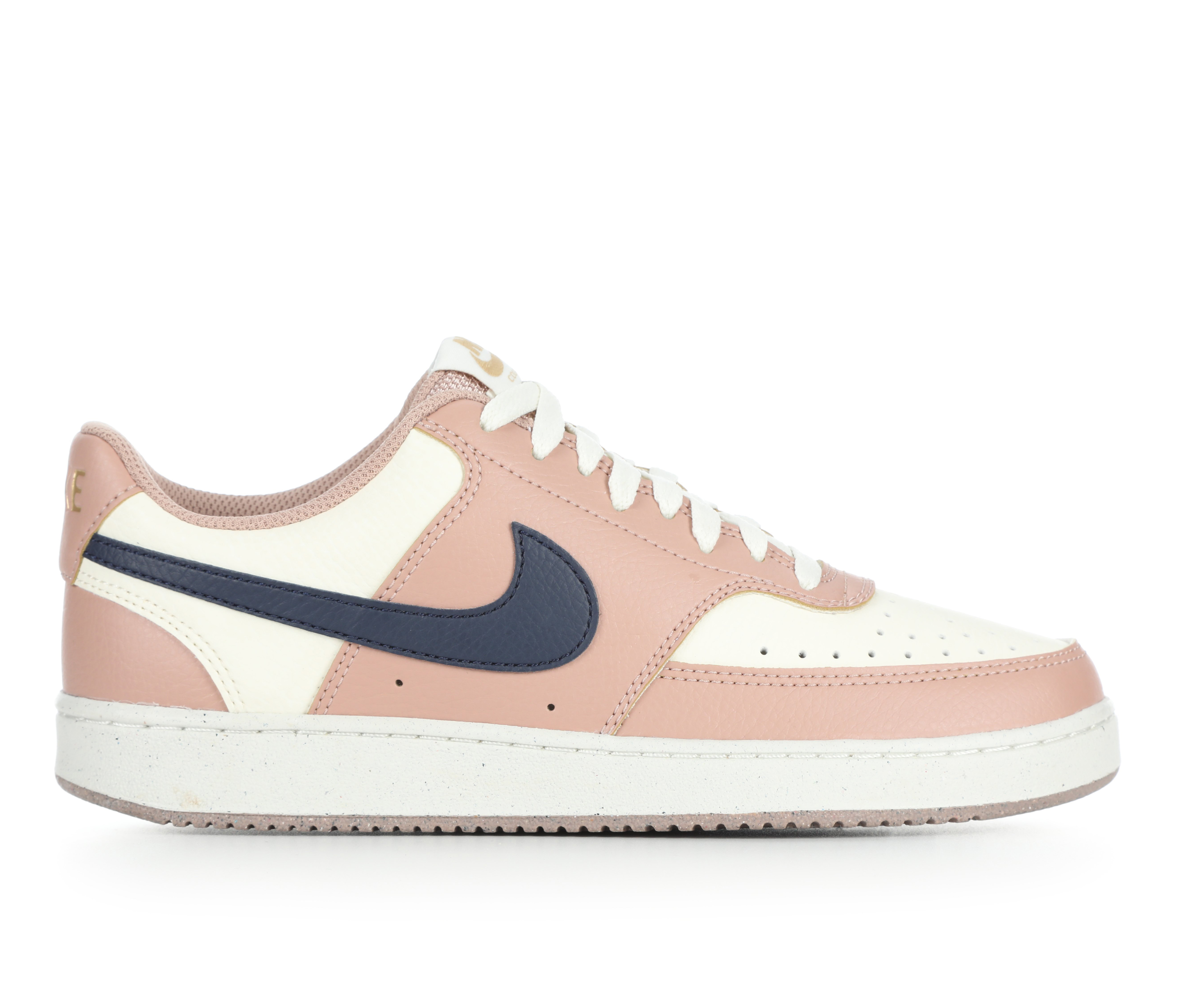 Women's Nike Court Vision Low Next Nature Sustainable Sneakers - Pink/Navy/Gold