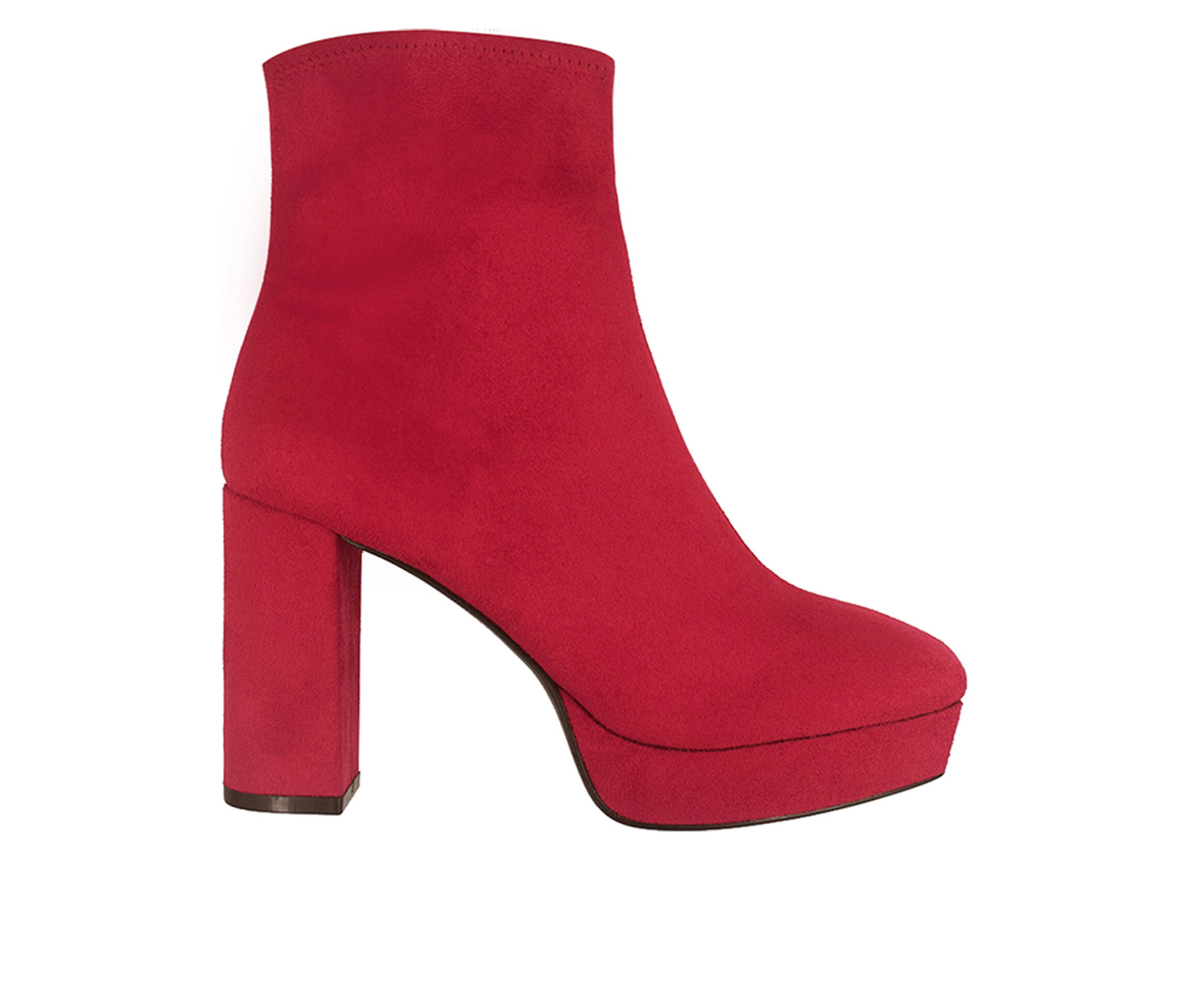 red platform booties