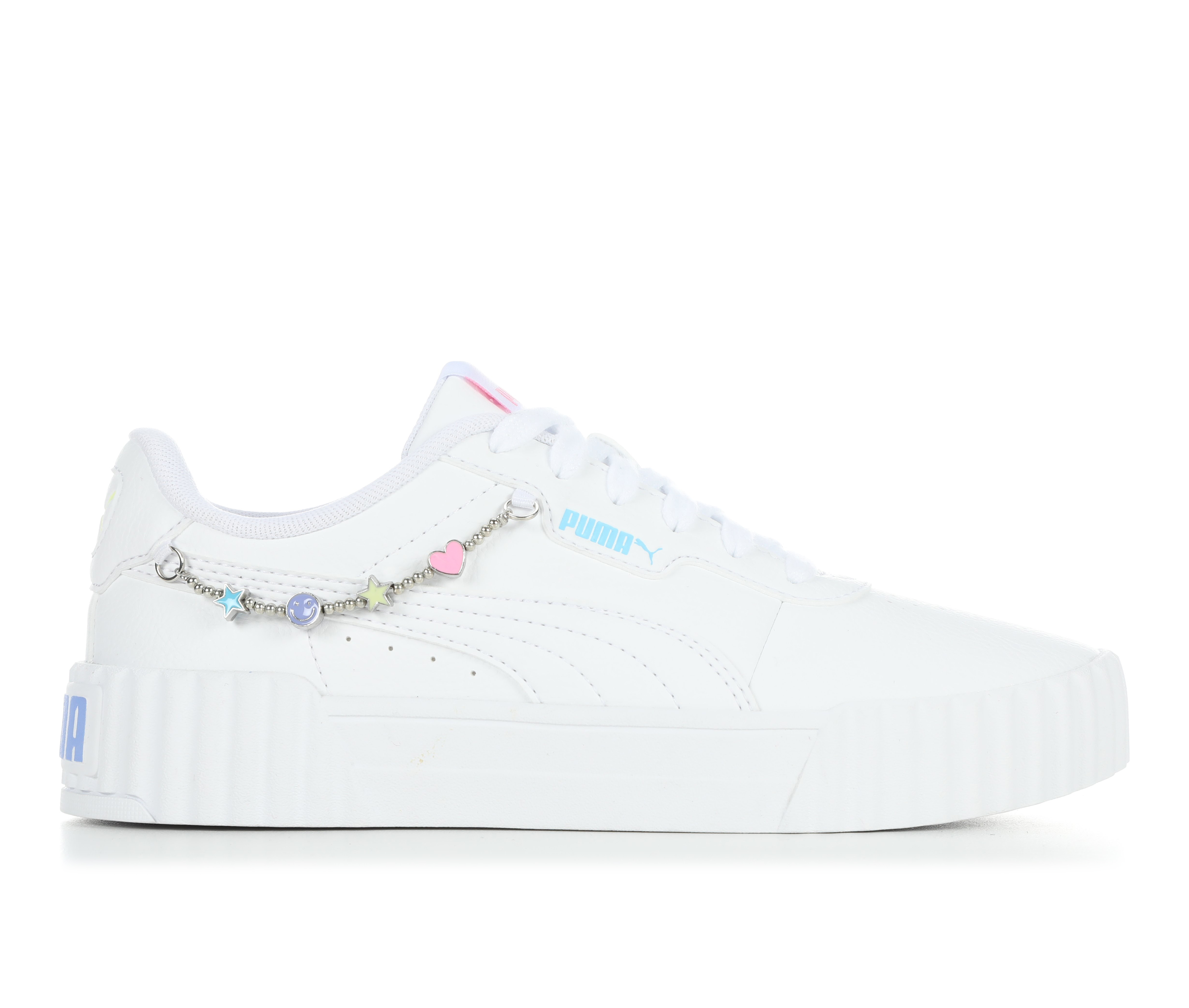Girls' Puma Big Kid Carina 3.0 Charms Jr. Sneakers - White/Blue