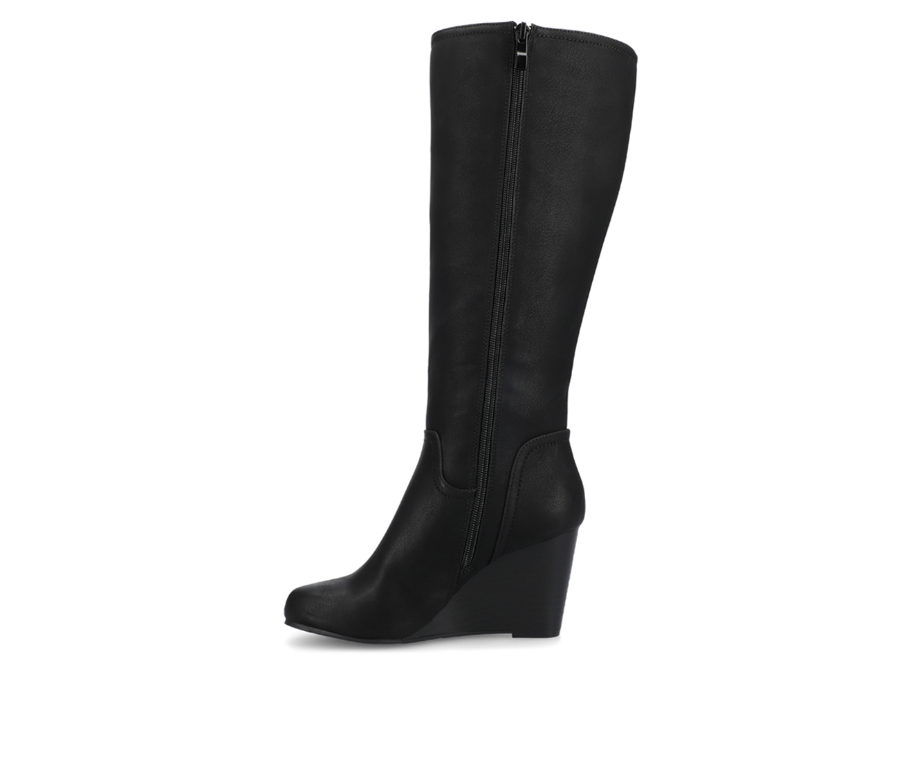 black boot wedges