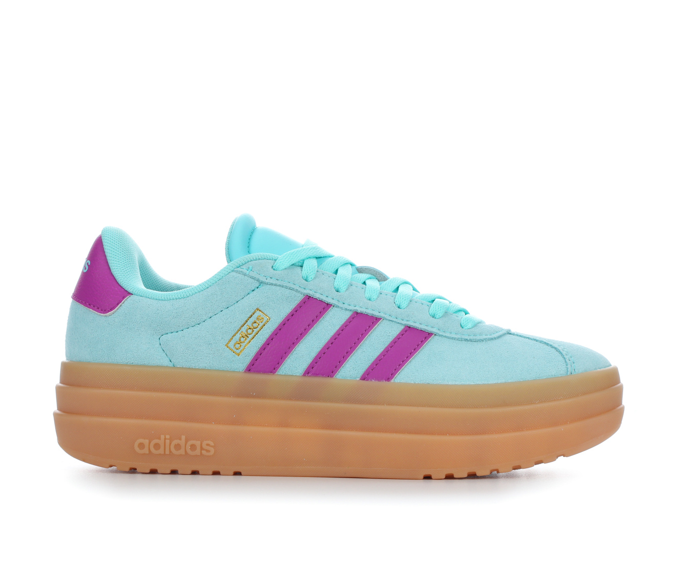 Girls' Adidas Big Kids VL Court Bold Platform Sneakers - Aqua/Purple/Gum