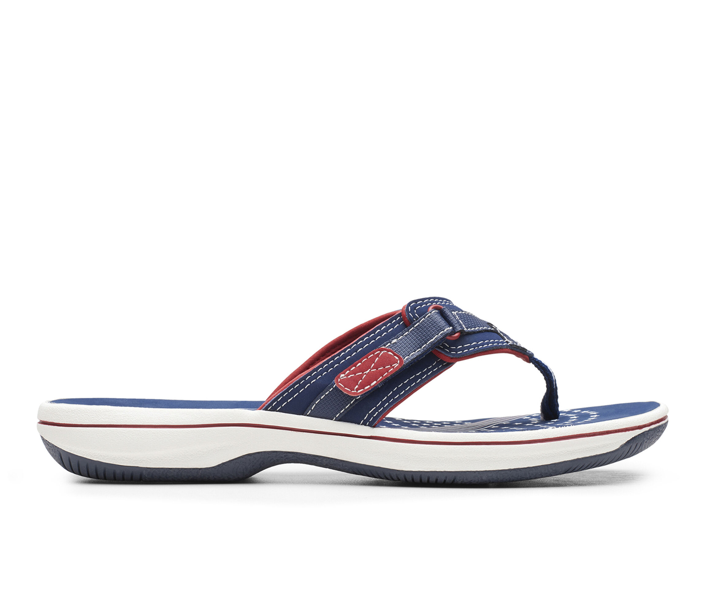 clarks breeze sea flip flops blue