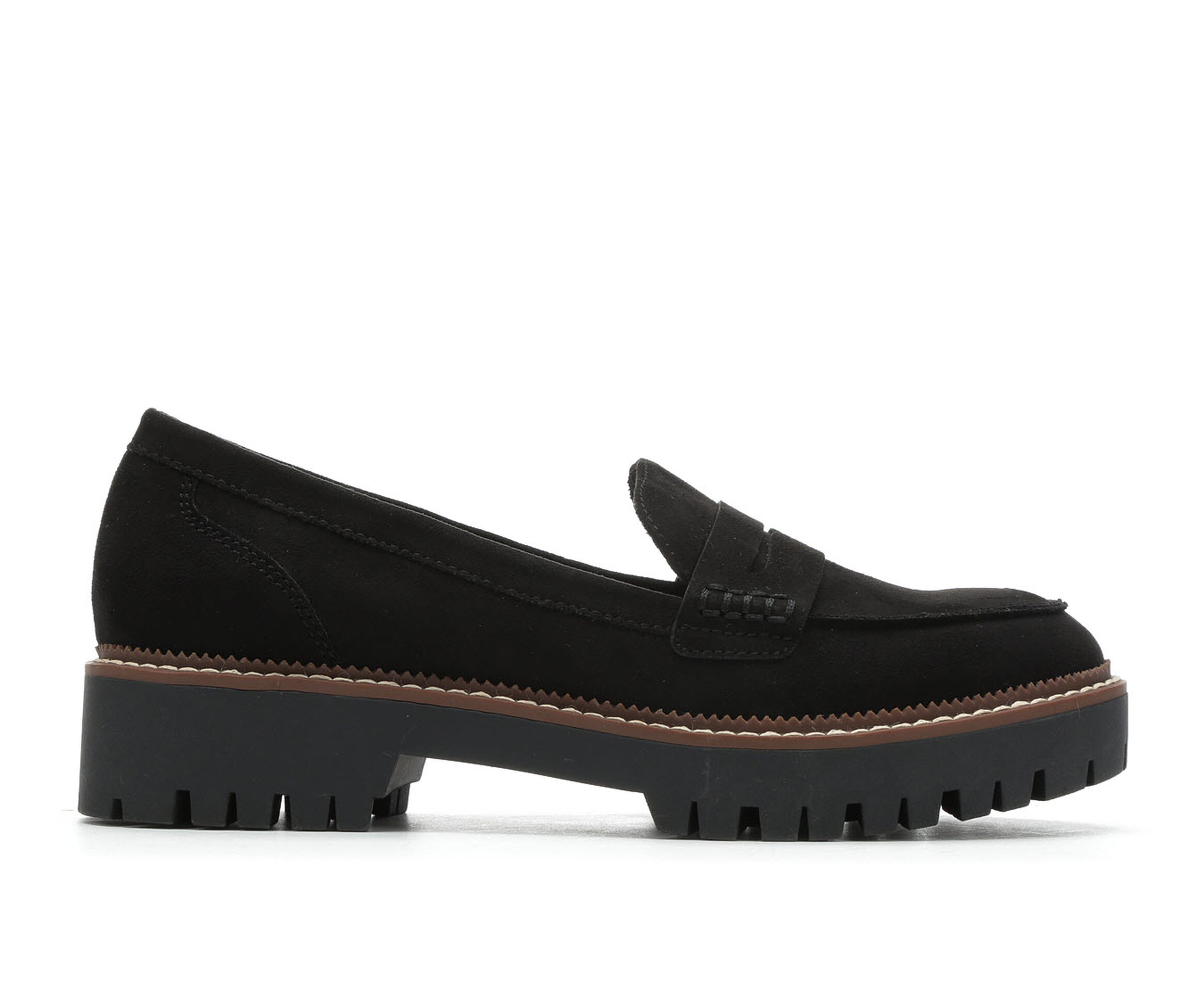 suede black womens loafers