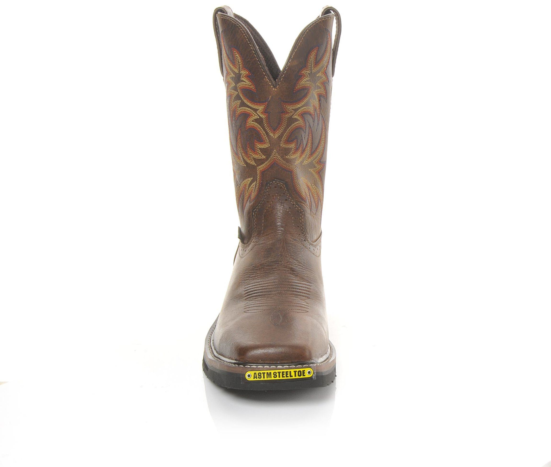 justin men's stampede square toe work boots