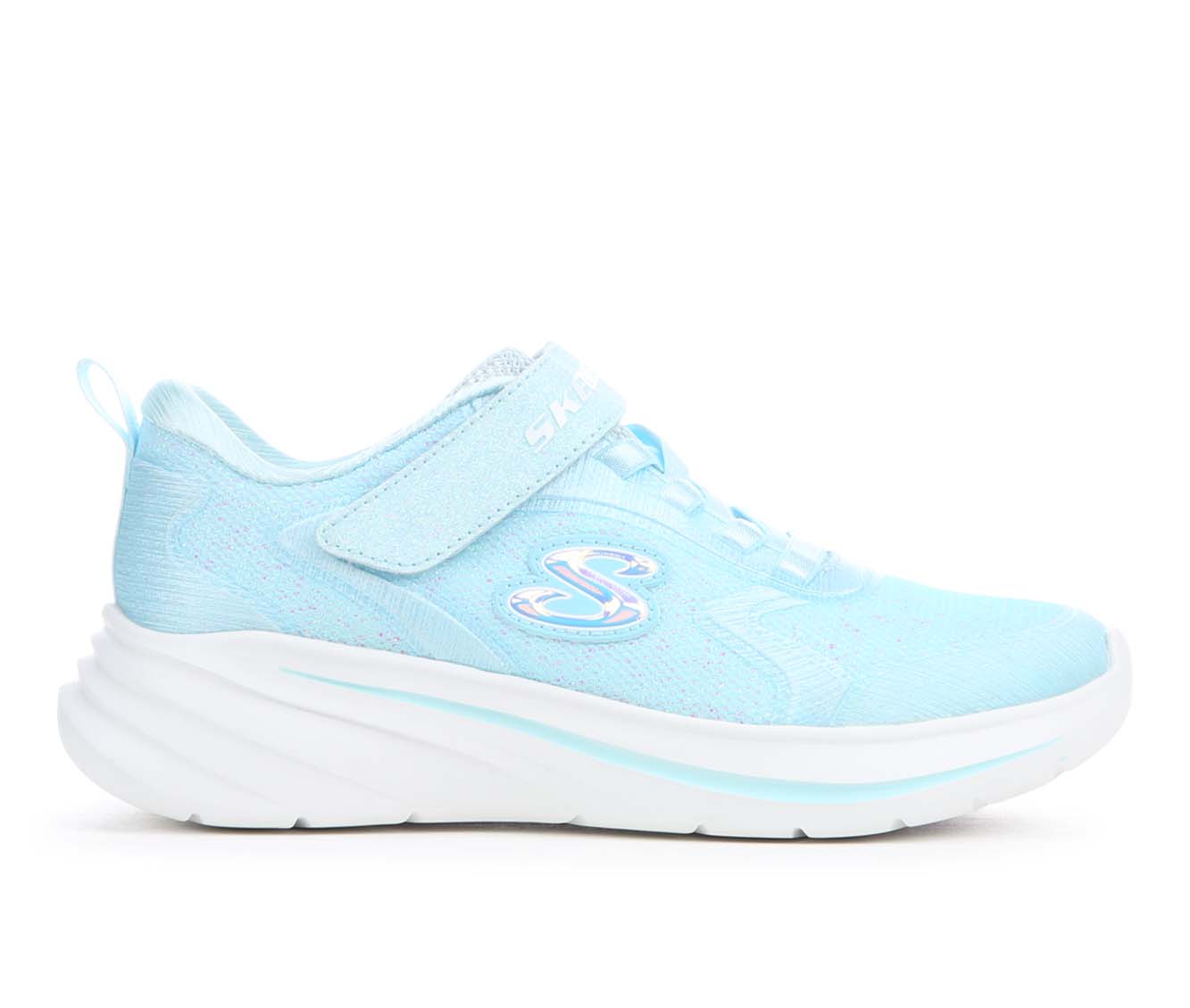 Girls' Skechers Little Kid & Big Kid Wave 92 Running Shoes - Lt Blue/White
