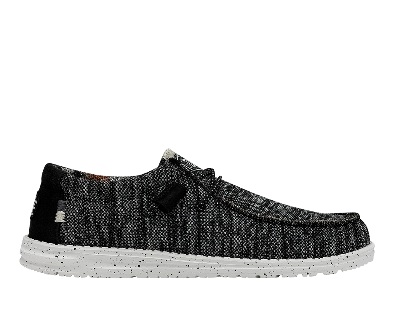 Men's HEYDUDE Wally Sox Stitch Casual Shoes - Black White