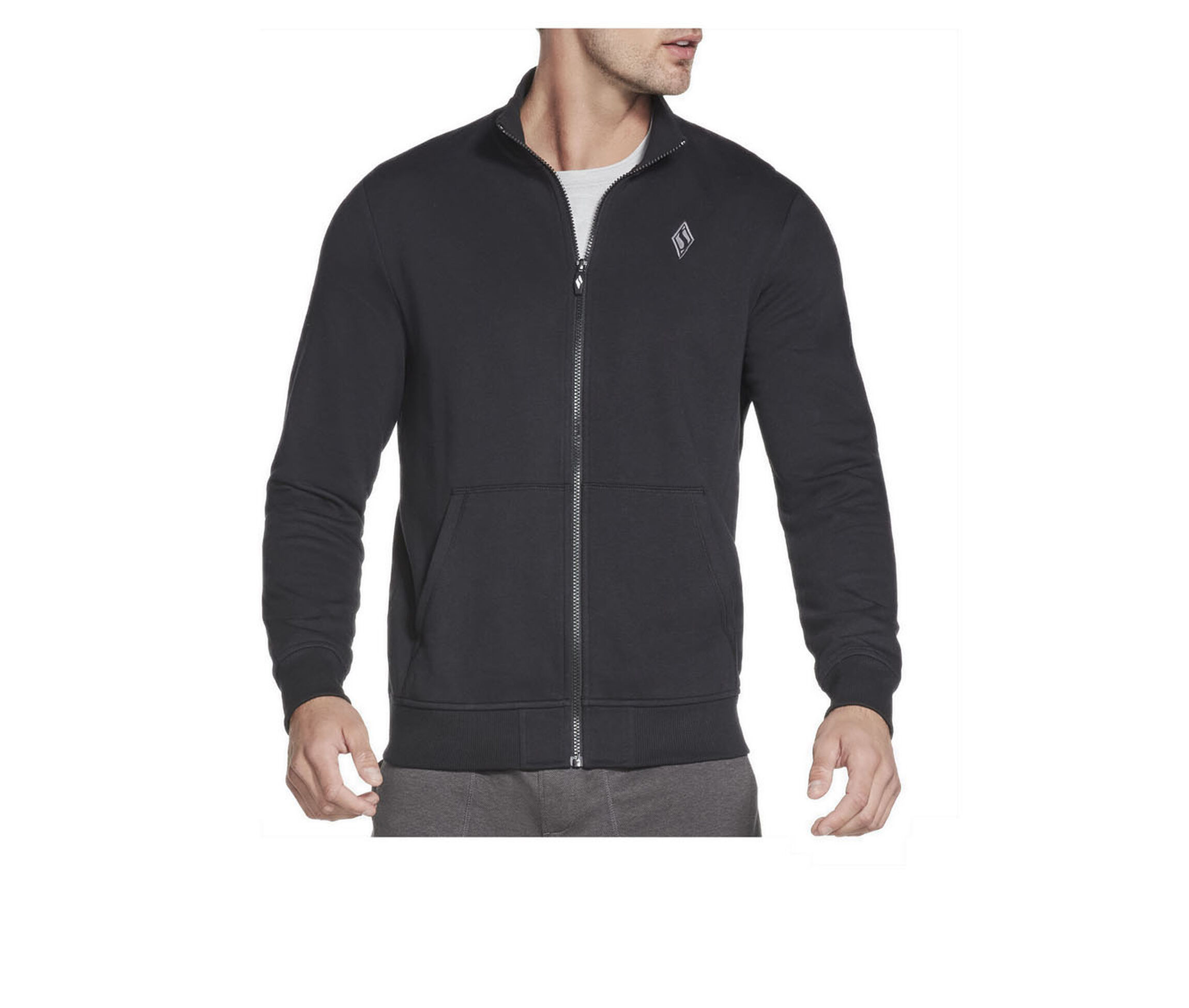 hoodless black jacket