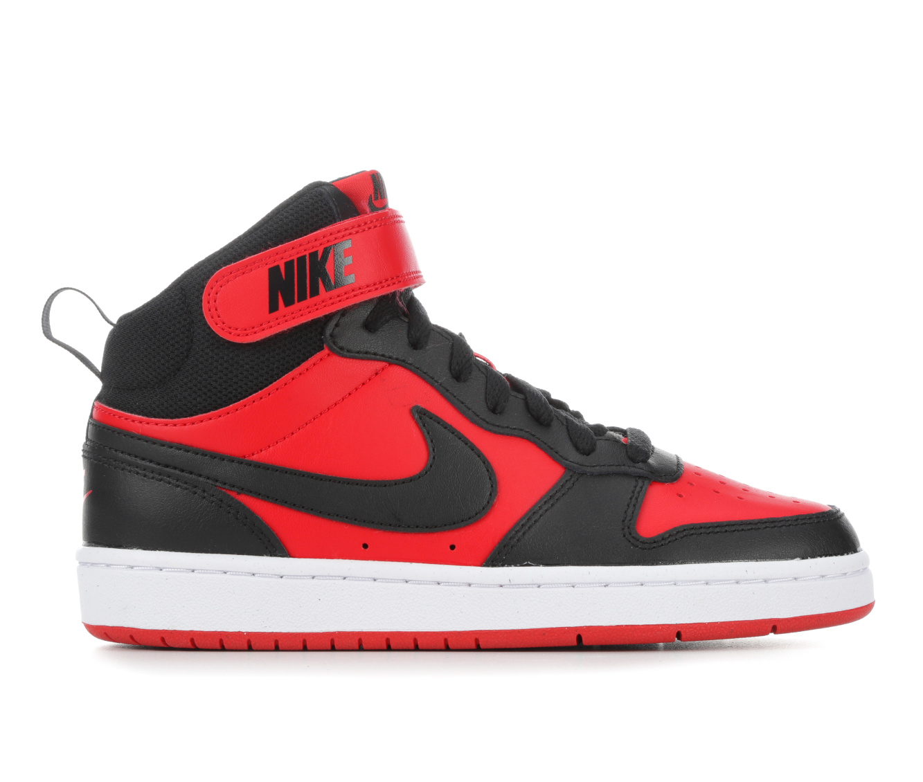 Kids' Nike Big Kid Court Borough Mid 2 Sneakers - UnivRed/Blk/Wht