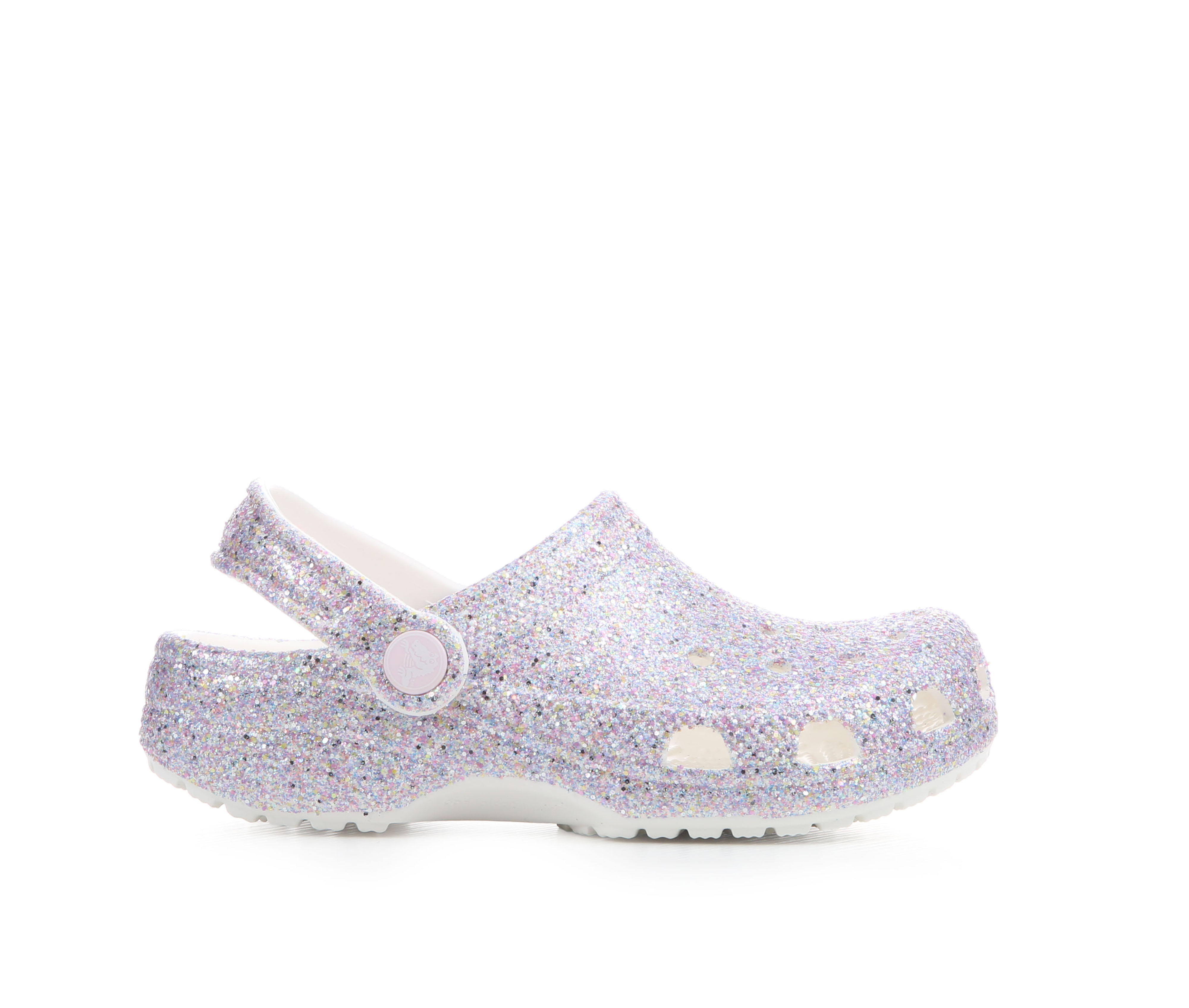 Girls' Crocs Little Kid & Big Kid Classic Glitter 2 Clogs - White Fantasy