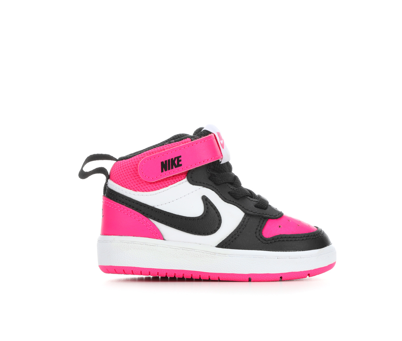 Kids' Nike Infant & Toddler Court Borough Mid 2 Sneakers - Wht/Blk/Frc Pnk
