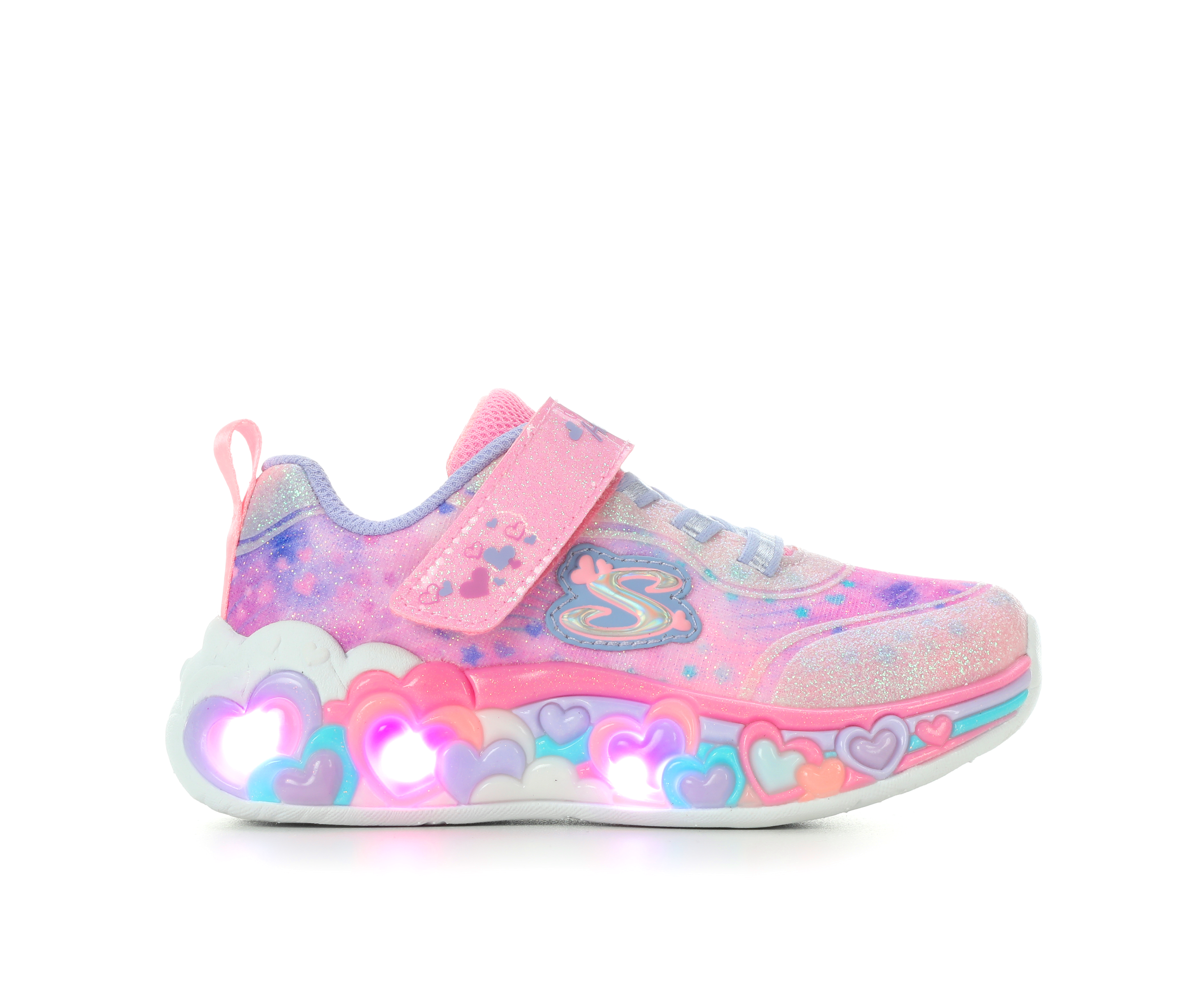 Girls' Skechers Toddler Eternal Heart Lights Light-Up Shoes - Lt Pink/Multi