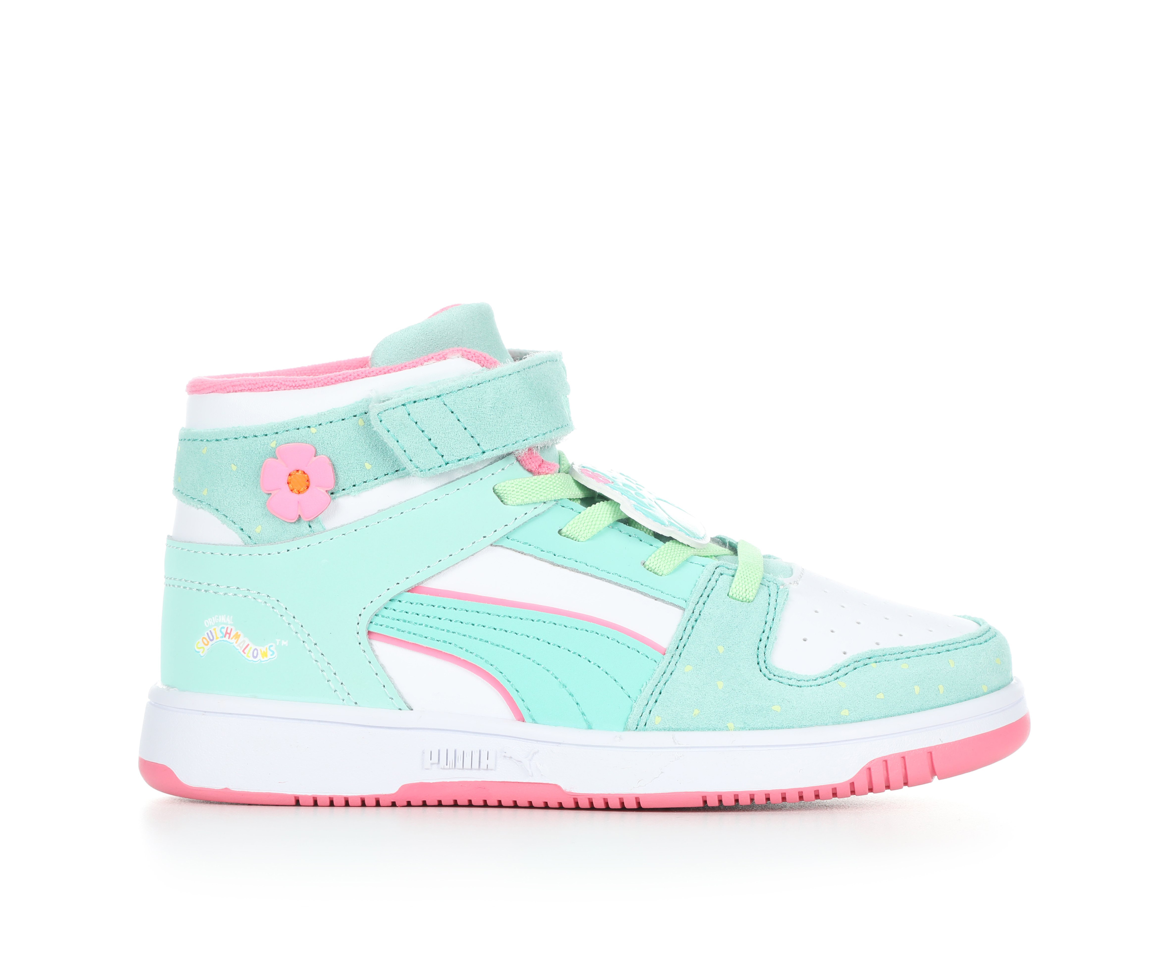 Girls' Puma Little Kid & Big Kid Rebound Layup Graciela Sneakers - Squish/Grn/Pnk