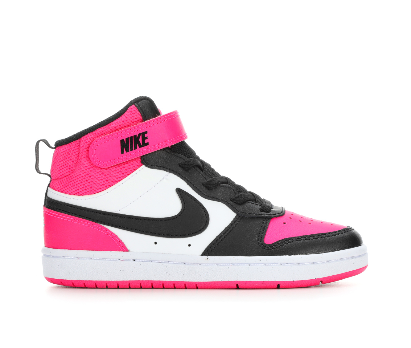 Kids' Nike Little Kid Court Borough Mid 2 Sneakers - FrcPnk/Blk/Wht