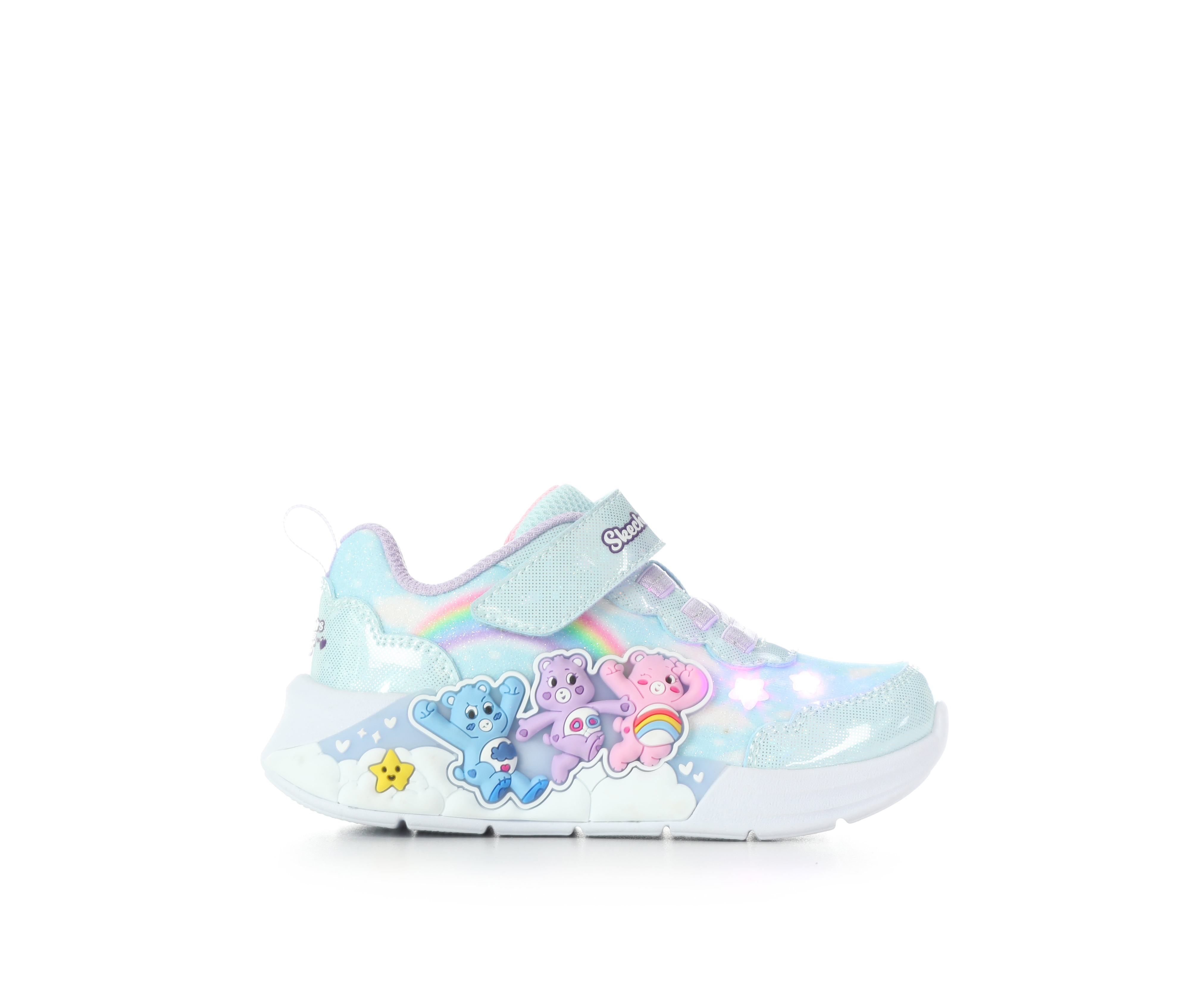 Girls' Skechers Toddler Care Bears Hugs Light-Up Shoes - Blue Multi