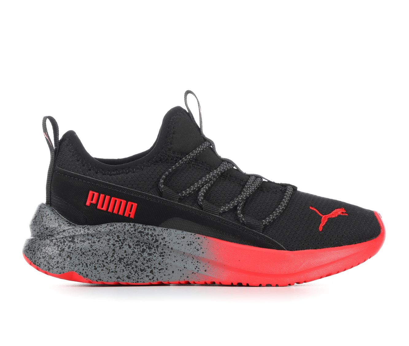 Boys' Puma Little Kid & Big Kid Softride One4All Fade Running Shoes - BLACK/RED/FADE