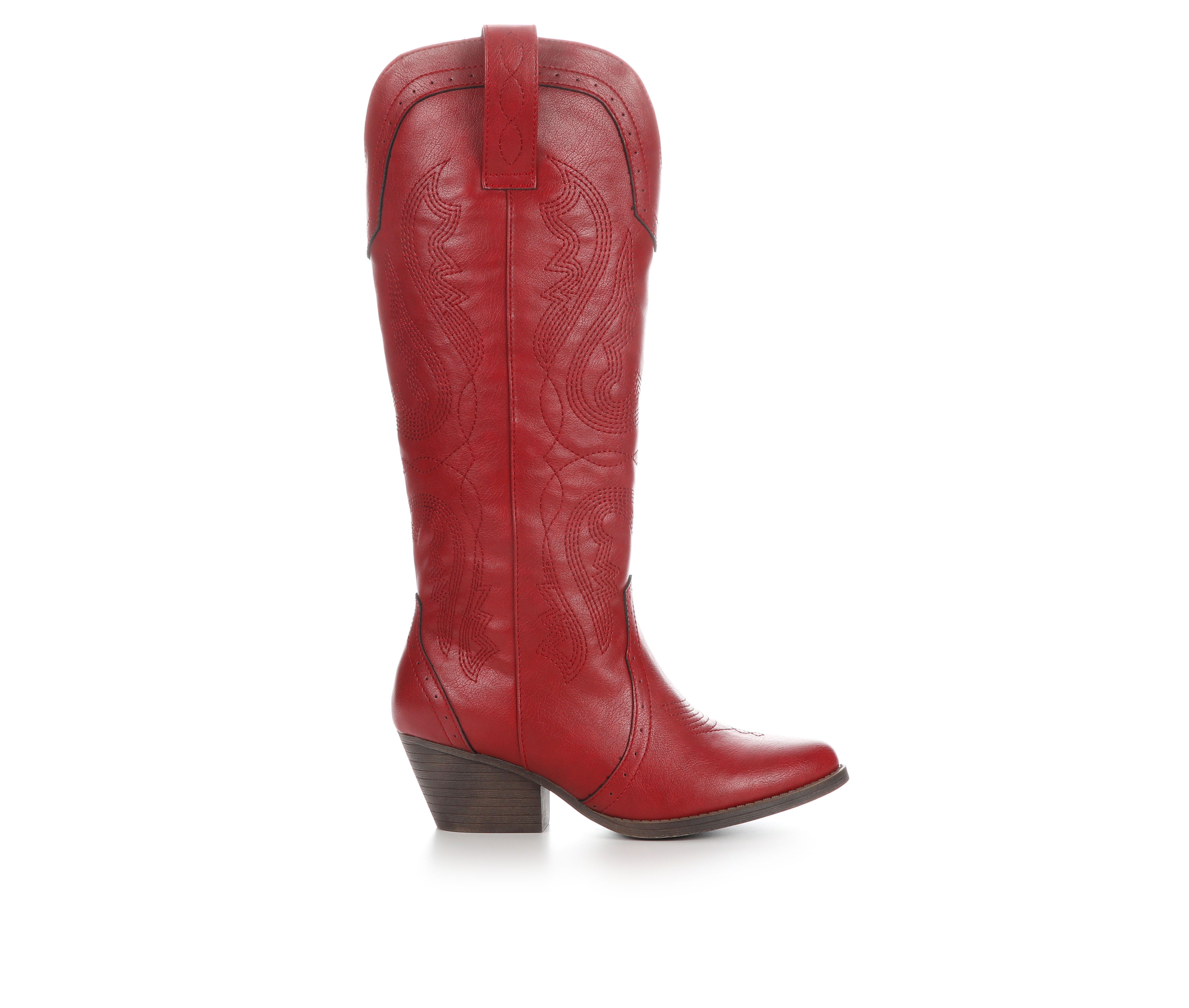 Women's Sugar Two-Step Knee-High Western Boots - Red