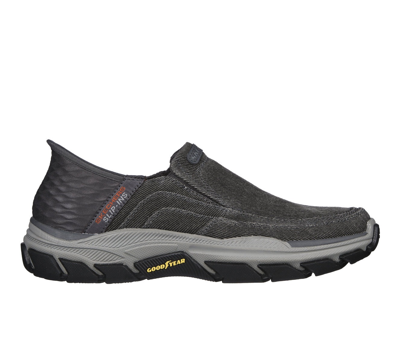 Men's Skechers 204809 Respected Holmgren Slip-In Casual Shoes - Charcoal