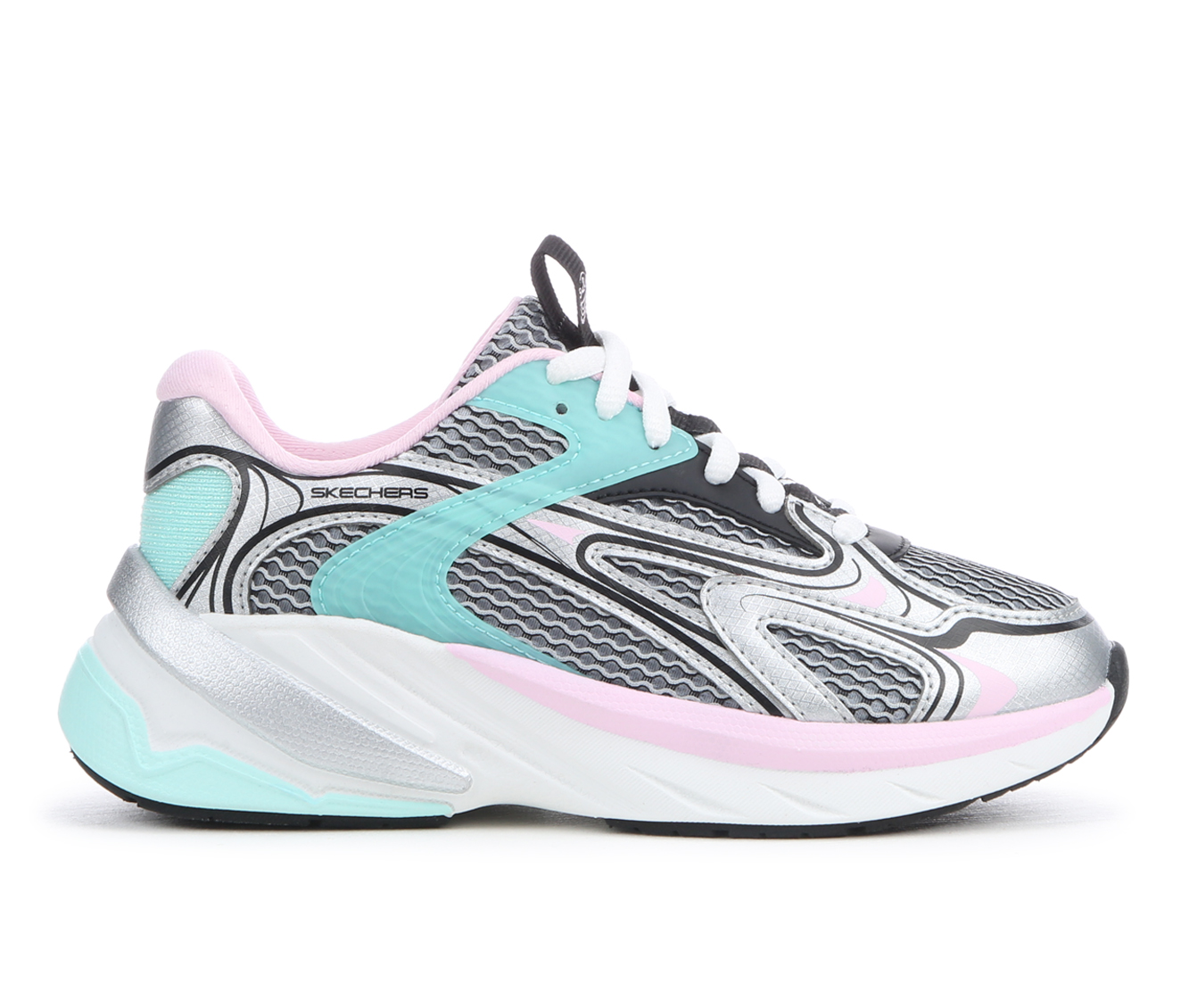 Girls' Skechers Little Kid & Big Kid S2K Running Shoes - Silver/Multi